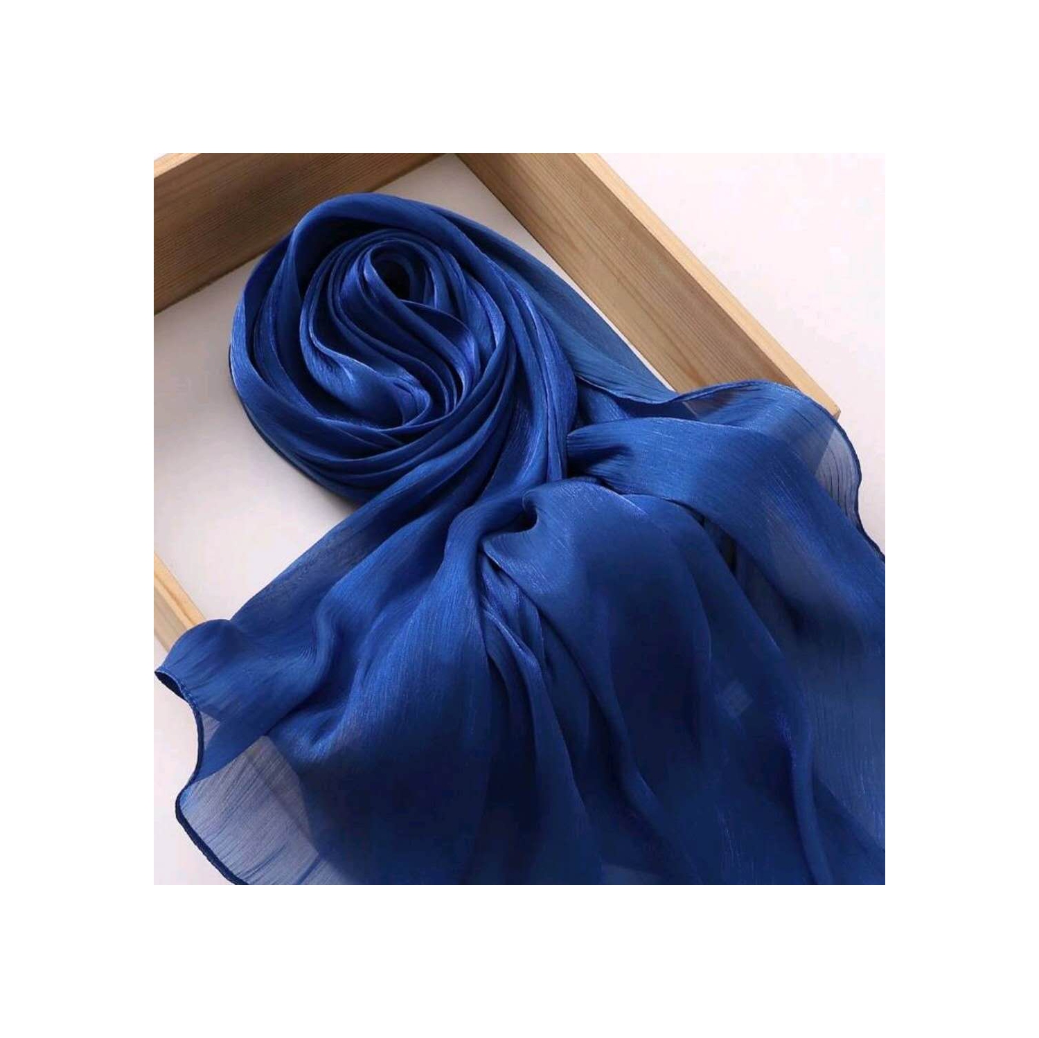 Premium Soft Shimmer Hijab Head Scarf for Islamic Muslim Hair Wraps Women Lightweight Scarves Sheer Crepe Shawl - Color 7