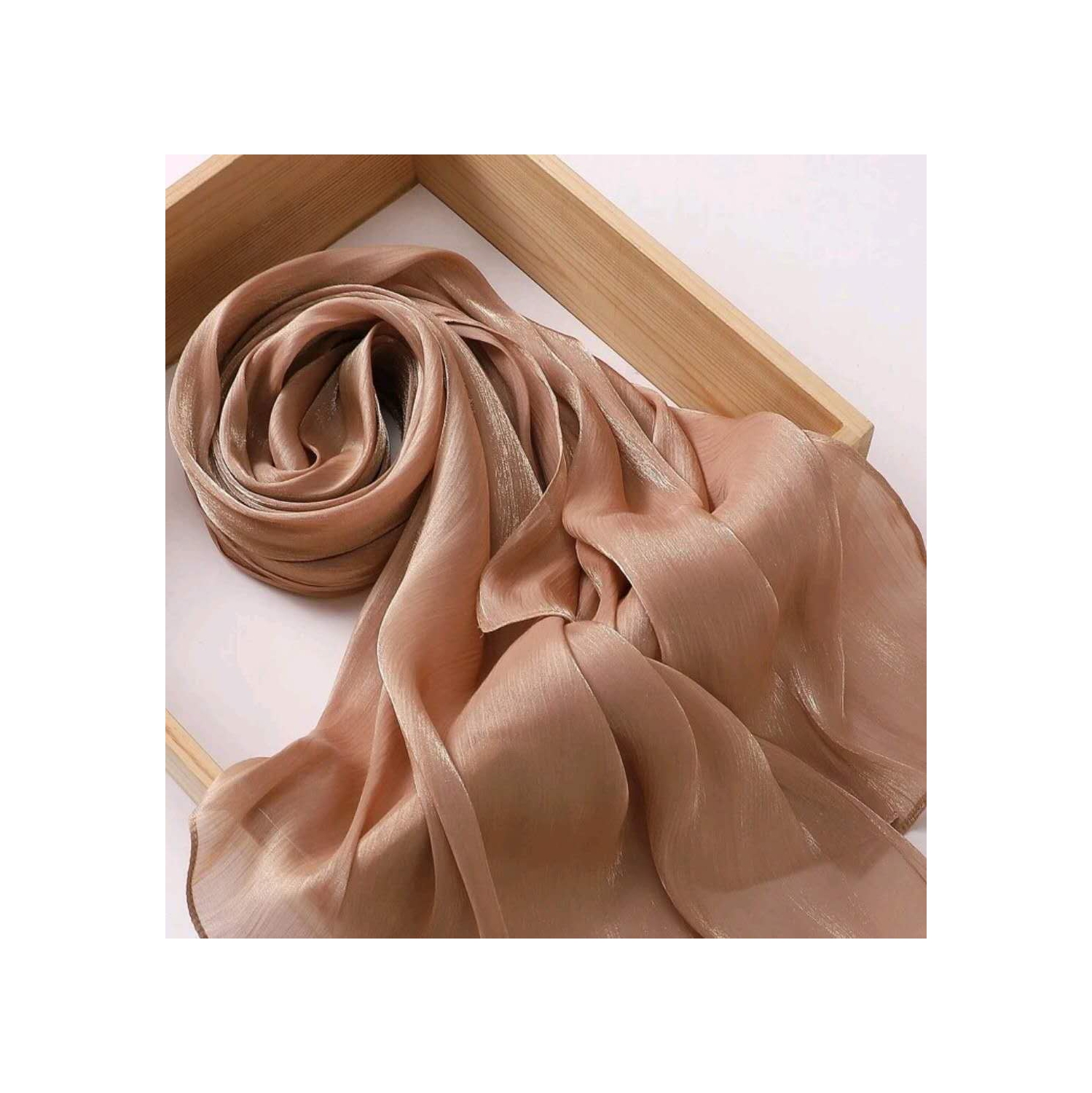 Premium Soft Shimmer Hijab Head Scarf for Islamic Muslim Hair Wraps Women Lightweight Scarves Sheer Crepe Shawl - Color 7