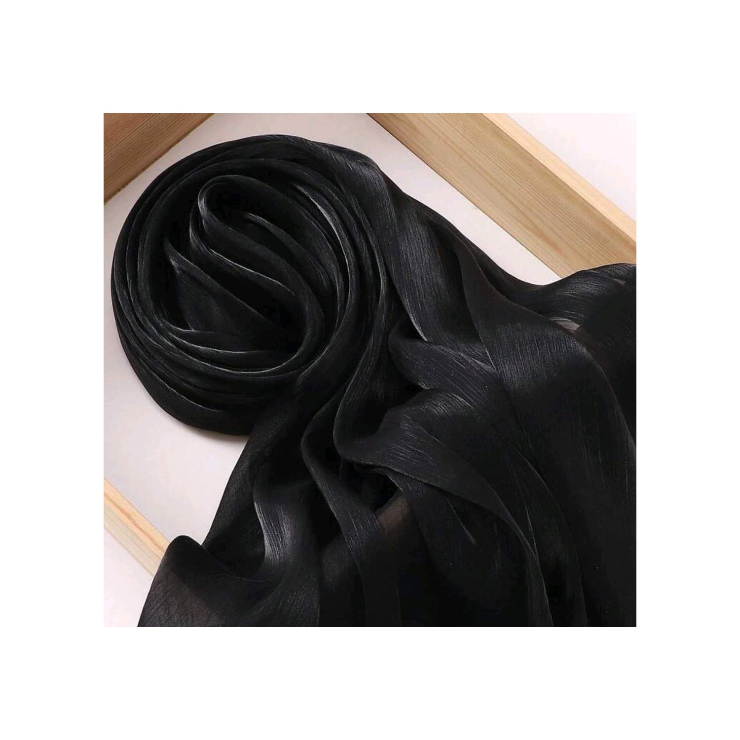 Premium Soft Shimmer Hijab Head Scarf for Islamic Muslim Hair Wraps Women Lightweight Scarves Sheer Crepe Shawl - Color 6