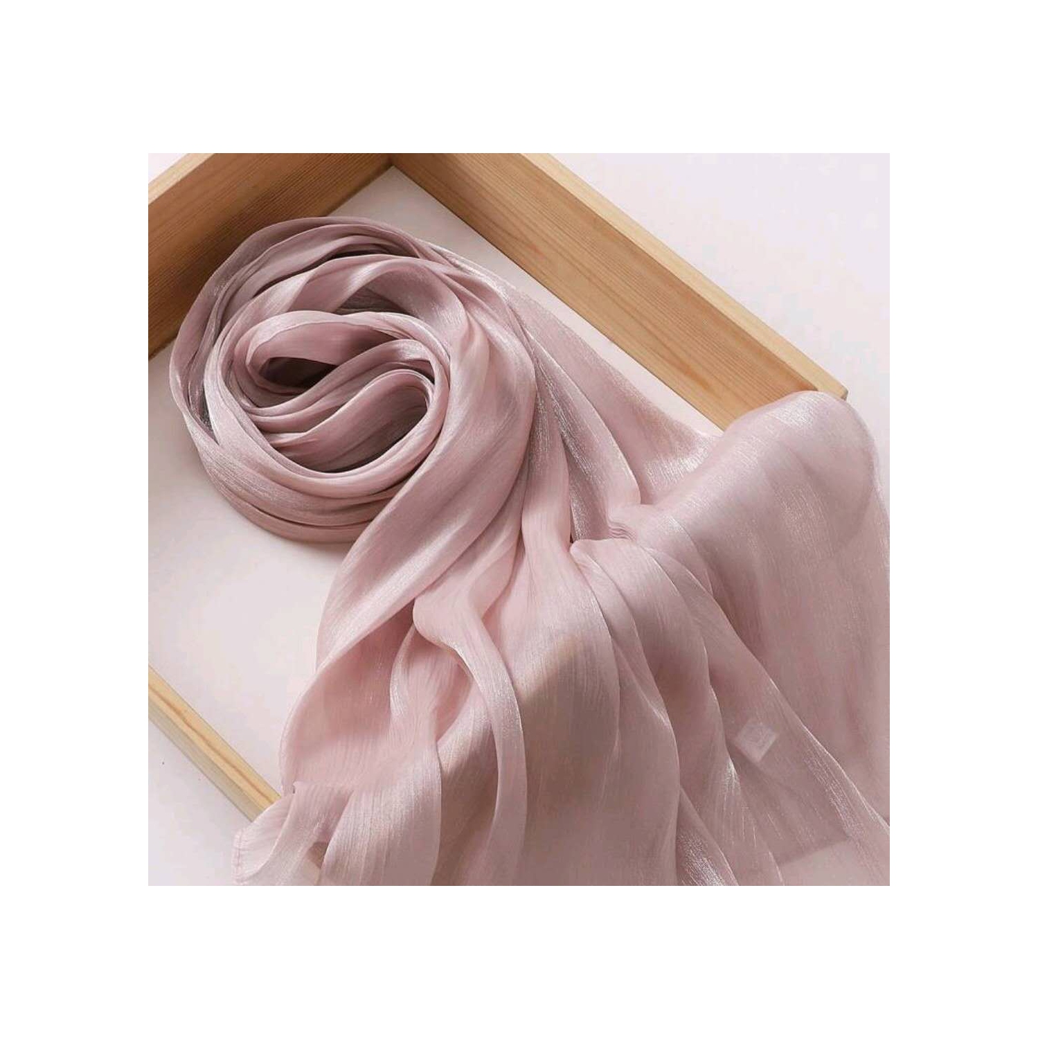 Premium Soft Shimmer Hijab Head Scarf for Islamic Muslim Hair Wraps Women Lightweight Scarves Sheer Crepe Shawl - Color 16