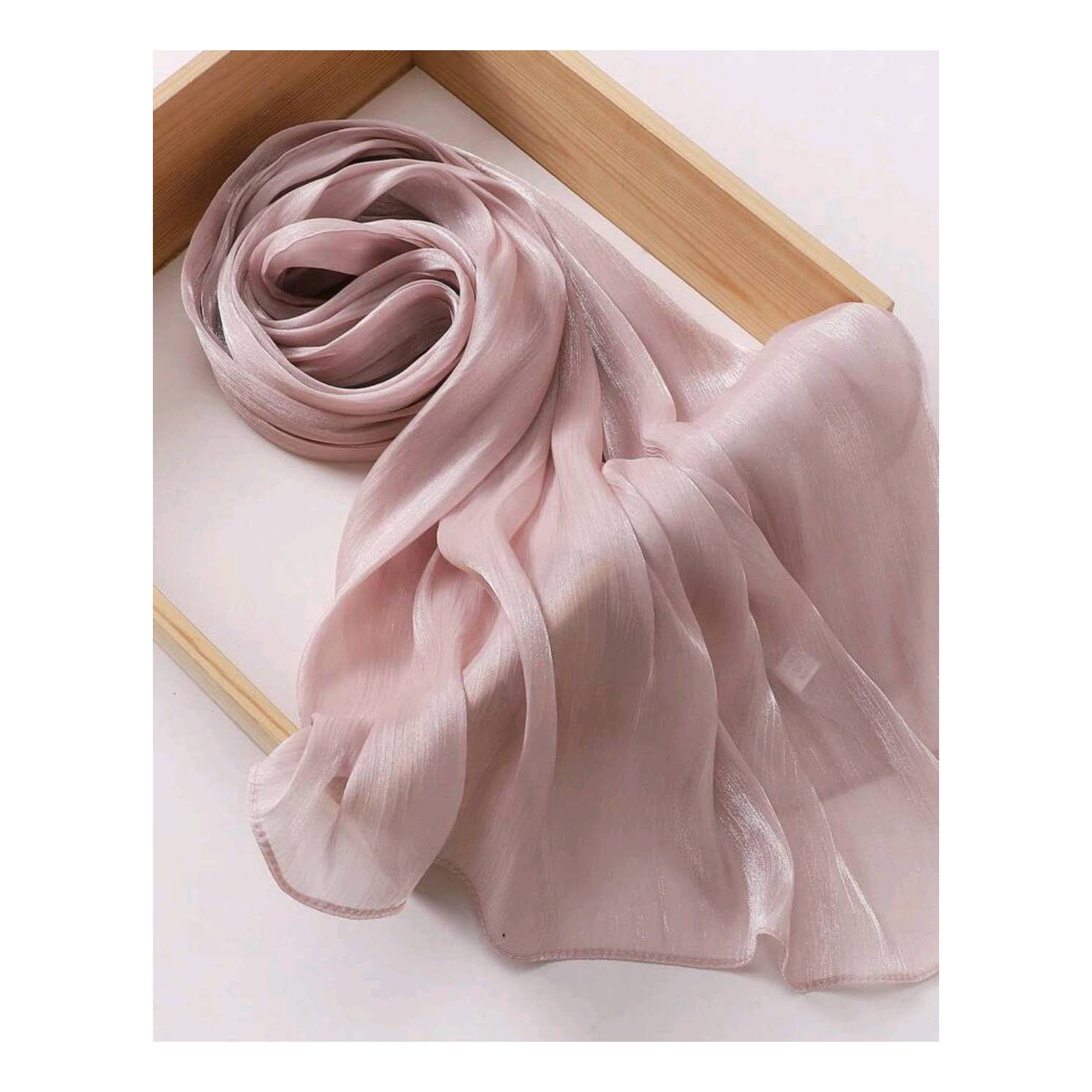 Premium Soft Shimmer Hijab Head Scarf for Islamic Muslim Hair Wraps Women Lightweight Scarves Sheer Crepe Shawl - Color 20