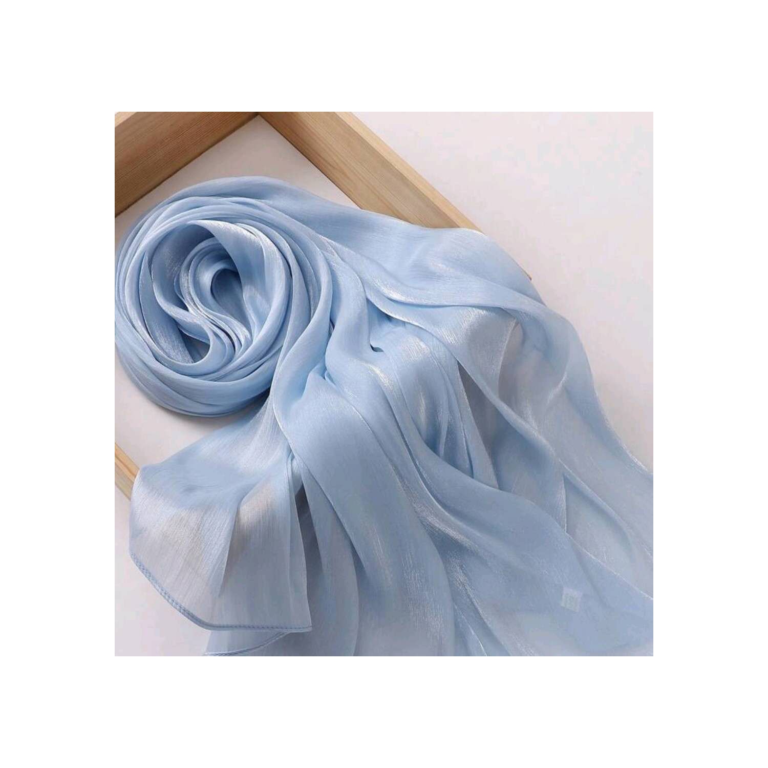 Premium Soft Shimmer Hijab Head Scarf for Islamic Muslim Hair Wraps Women Lightweight Scarves Sheer Crepe Shawl - Color 20