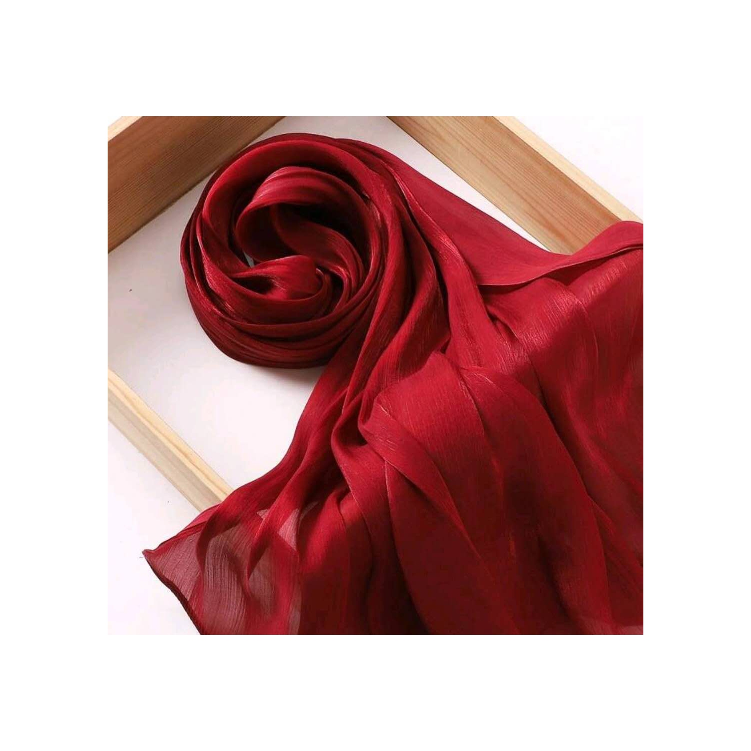 Premium Soft Shimmer Hijab Head Scarf for Islamic Muslim Hair Wraps Women Lightweight Scarves Sheer Crepe Shawl - Color 14