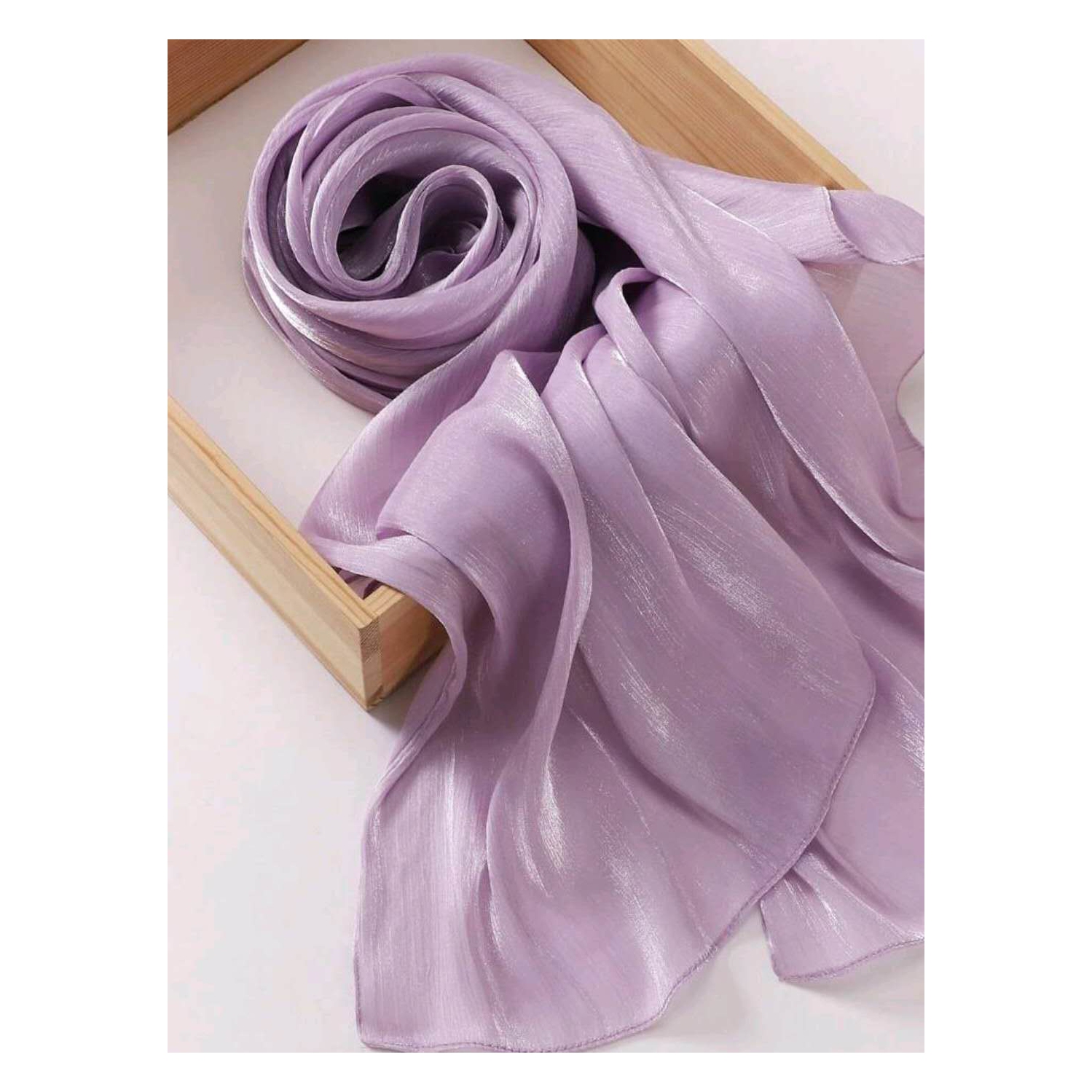 Premium Soft Shimmer Hijab Head Scarf for Islamic Muslim Hair Wraps Women Lightweight Scarves Sheer Crepe Shawl - Color 17