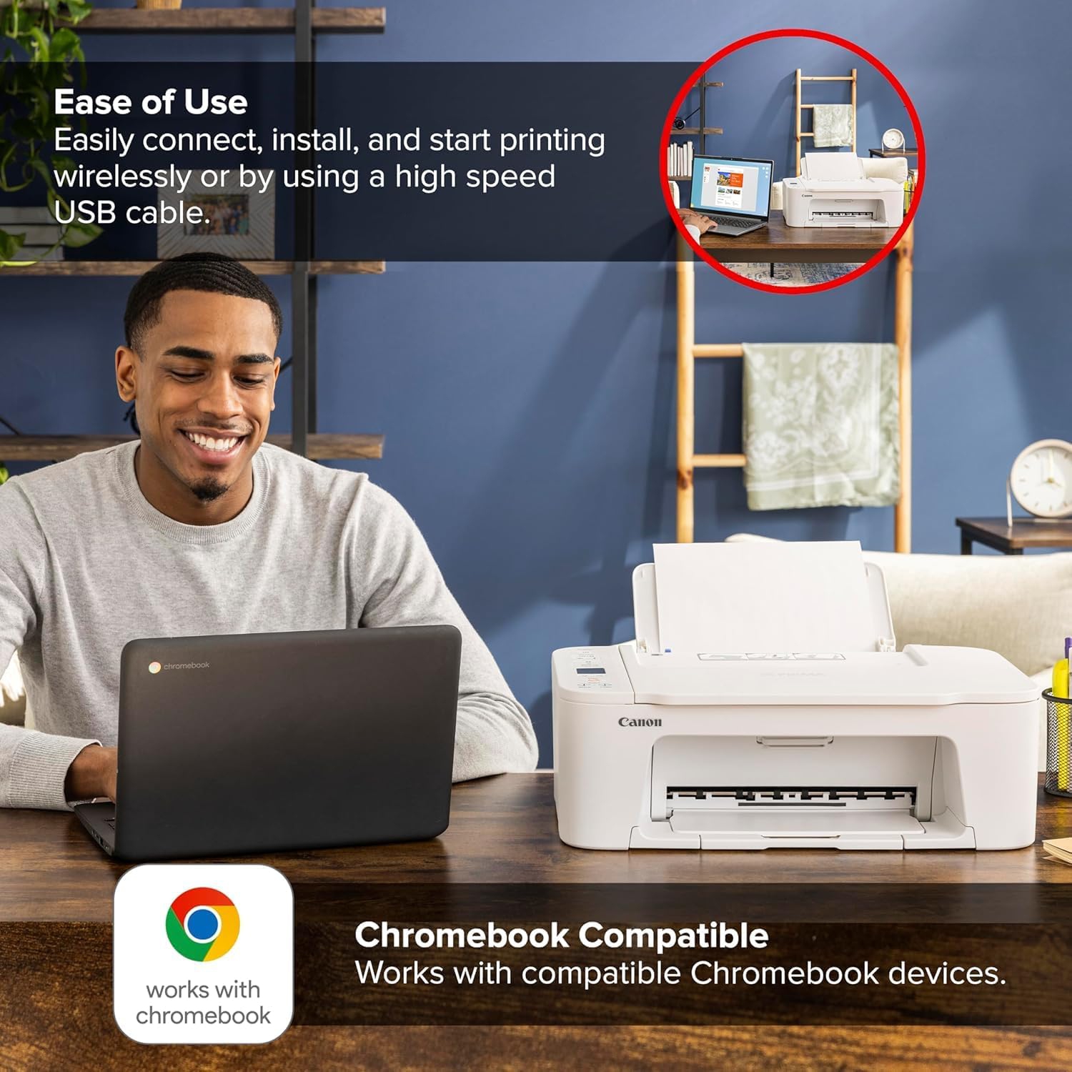 Canon PIXMA TS3720 Wireless All-in-One Printer - White