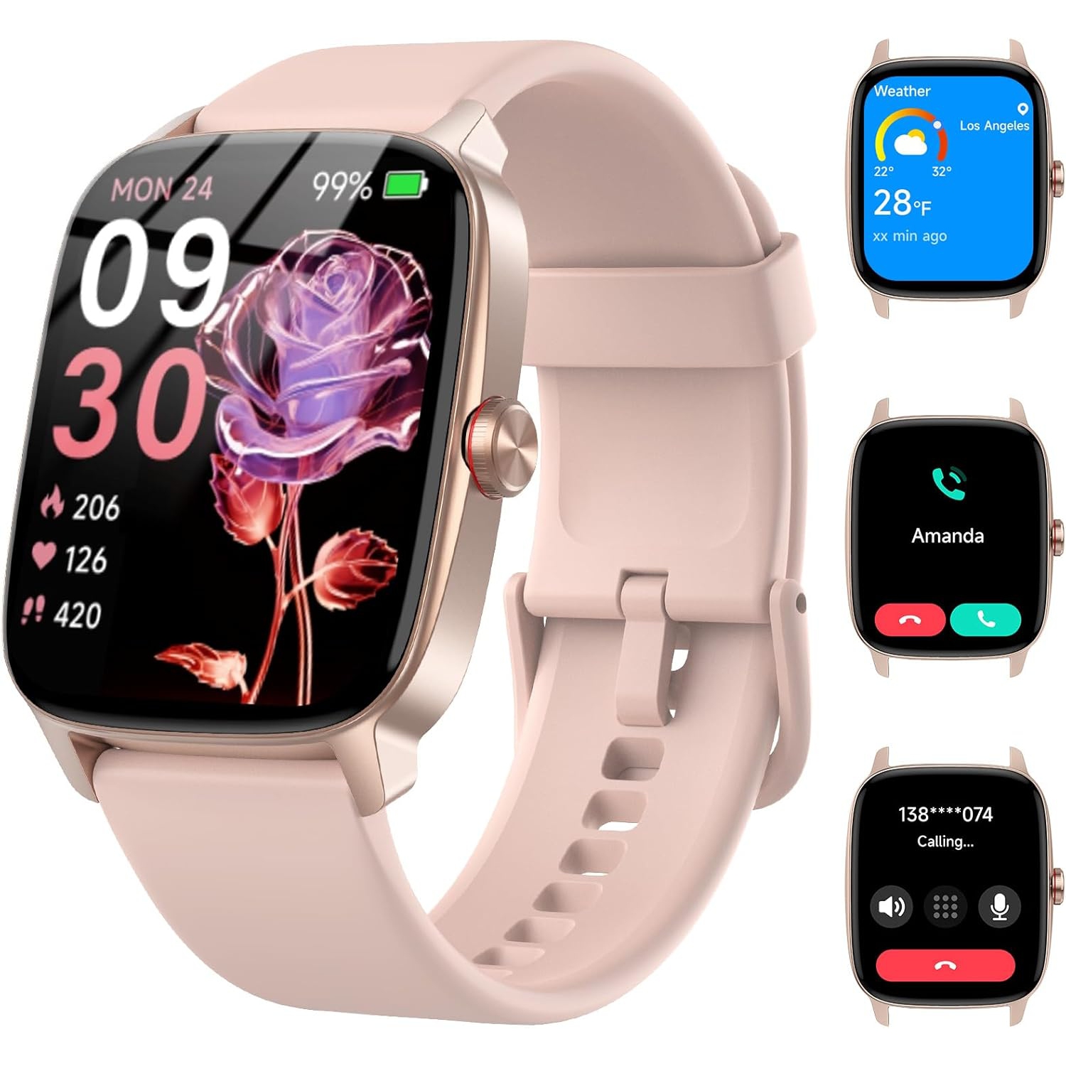 Smart Watch for Men Women, Bluetooth Call Smartwatch with AI Voice, 1.85" HD DIY Dial Fitness Watch, Heart Rate/SpO2/Steps/Sleep Monitor, 100+ Sports