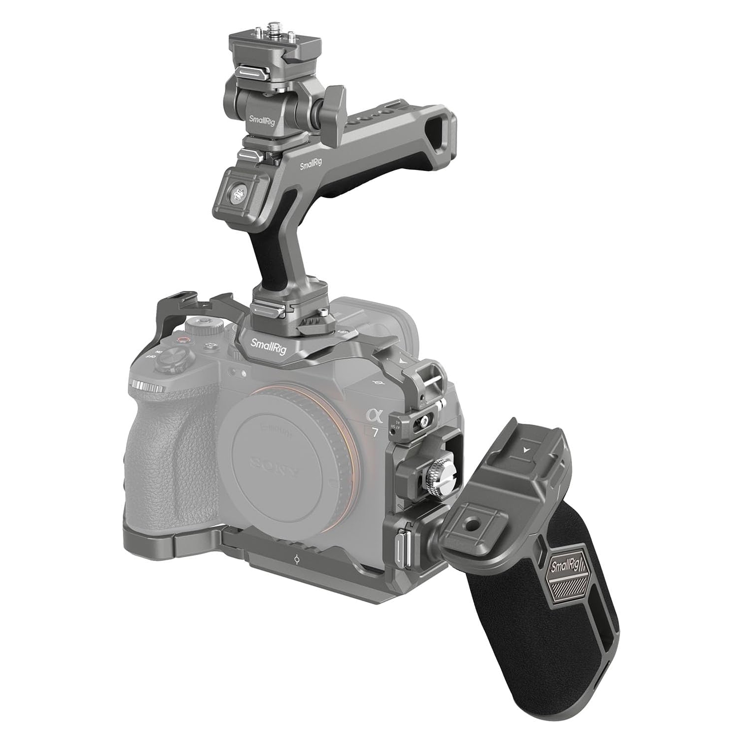 Trousse SMALLRIG Cage pour Sony Alpha 7R V/Alpha 7 IV/Alpha 7S III, cage d'appareil photo avancée à dégagement rapide HawkLock avec poignée, support