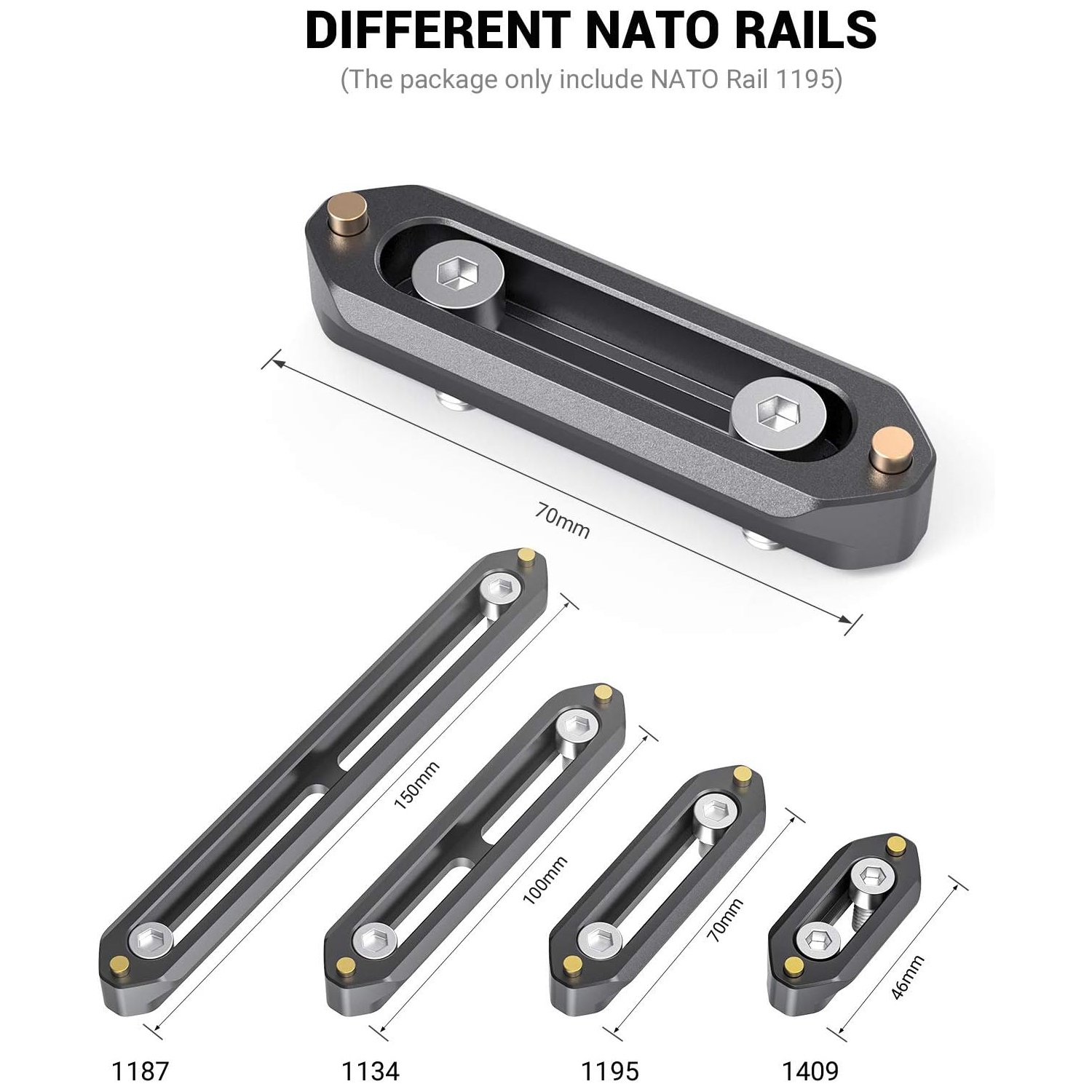 SmallRig NATO Rail 70 Mm – Fixation Rapide Pour DSLR & Caméscope – 2483B