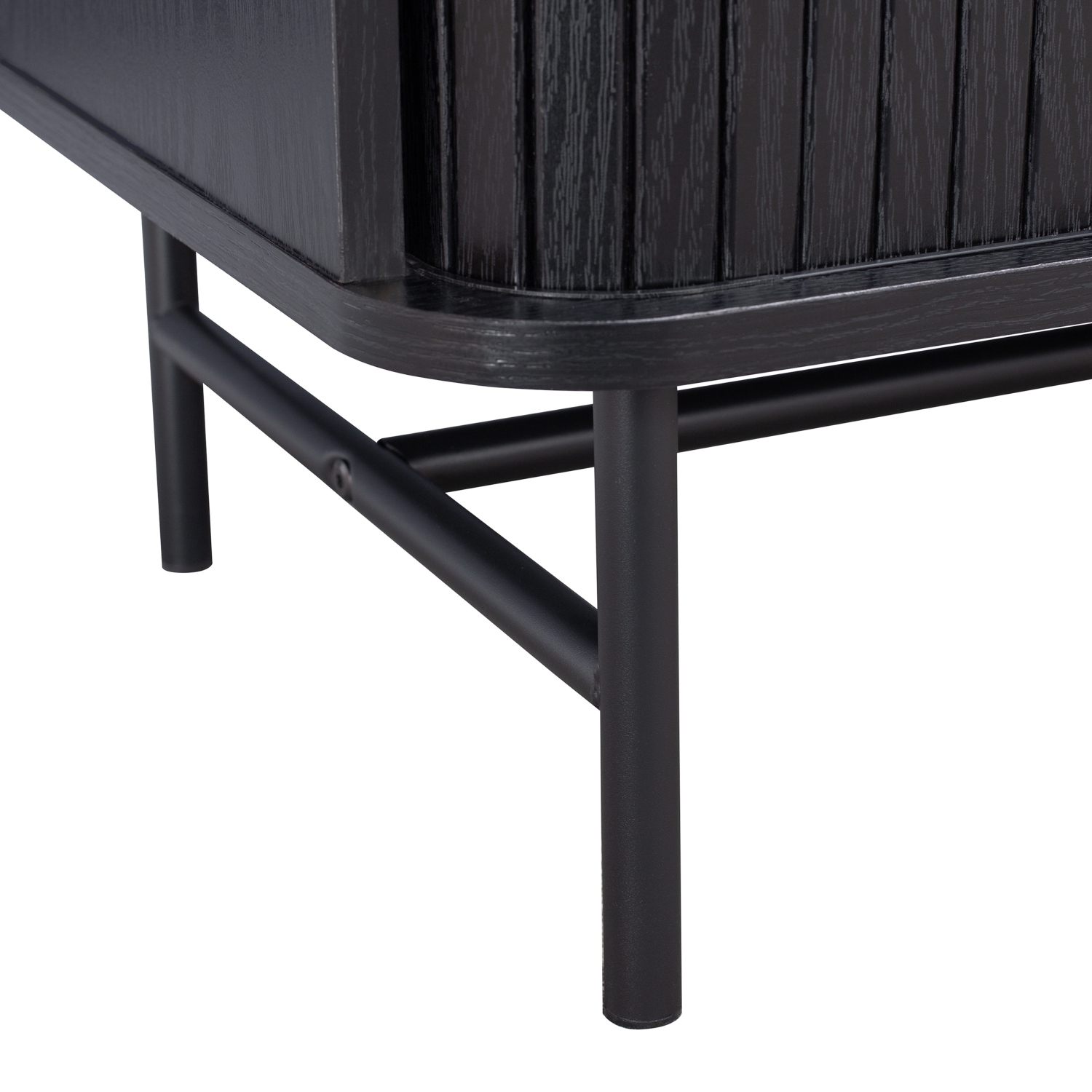 Meuble pour téléviseur en bois d'ingénierie noir Hikari de CorLiving pour la plupart des téléviseurs de 75&nbsp;po et moins avec portes coulissantes