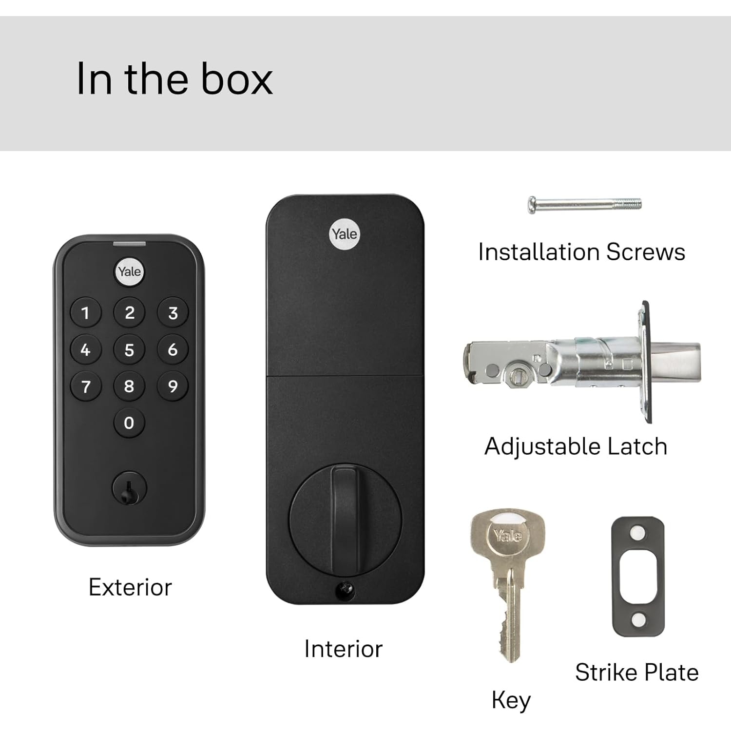 Yale – Serrure de porte avant à pêne dormant avec pavé numérique, YED210-NR-BSP