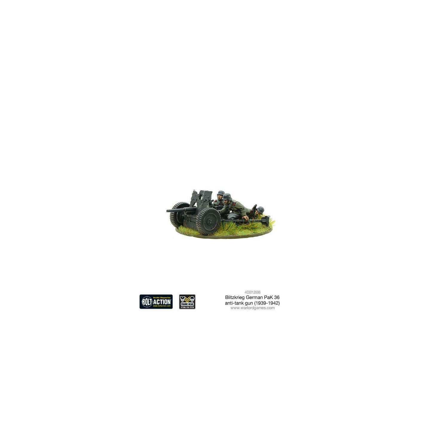 Bolt Action Blitzkrieg German Pak 36 Anti-Tank Gun New