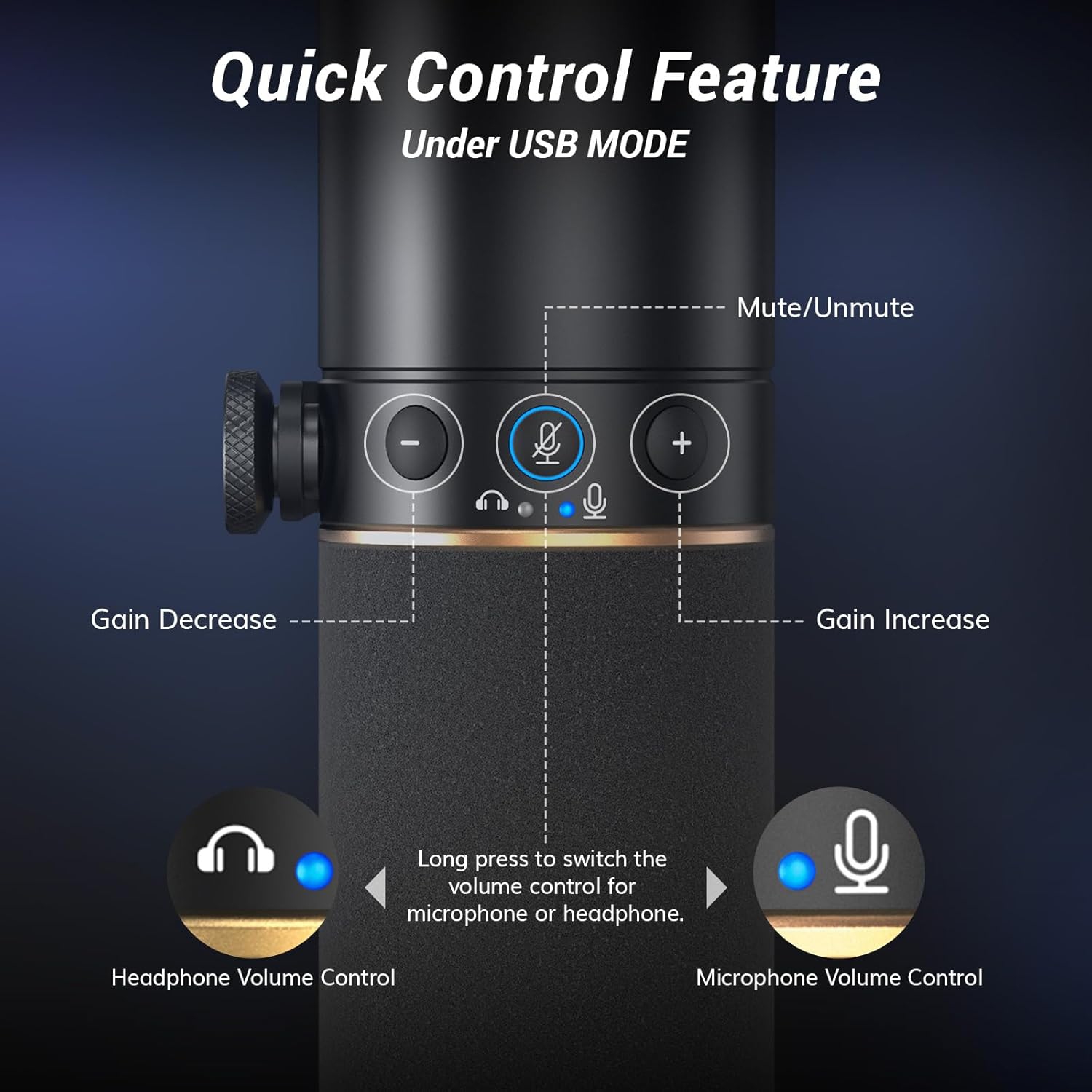 Dynamic Microphone, TONOR USB/XLR PC Computer Gaming Mic with Desktop Stand for Podcast Recording, Live Streaming, YouTube, Singing, Studio Microfono