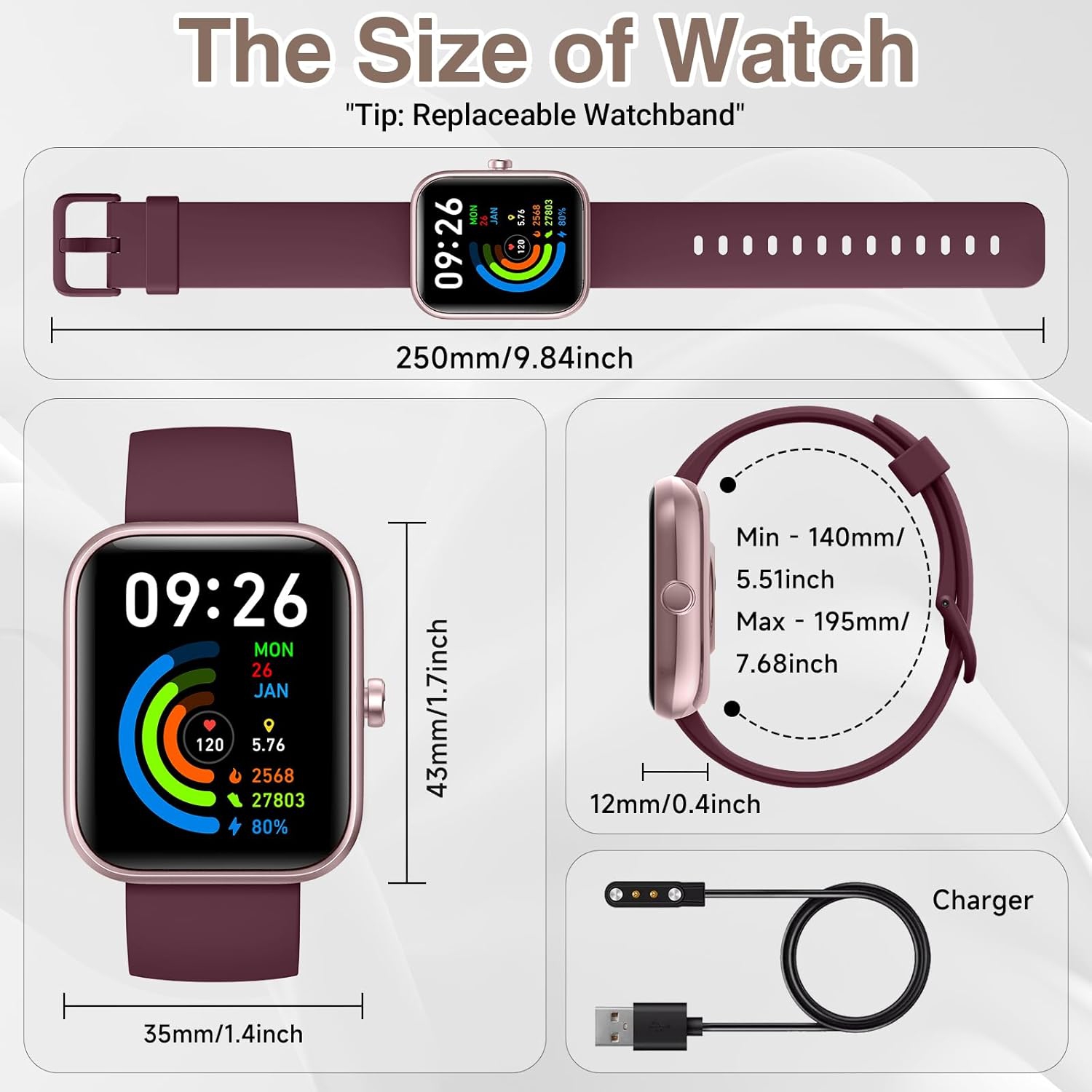 Mehiaz Smart Watch for Men Women with Bluetooth Call,Alexa Built-in Smartwatch,1.83"DIY Dial Fitness Watch with Sleep Heart Rate SpO2 Monitor,100+