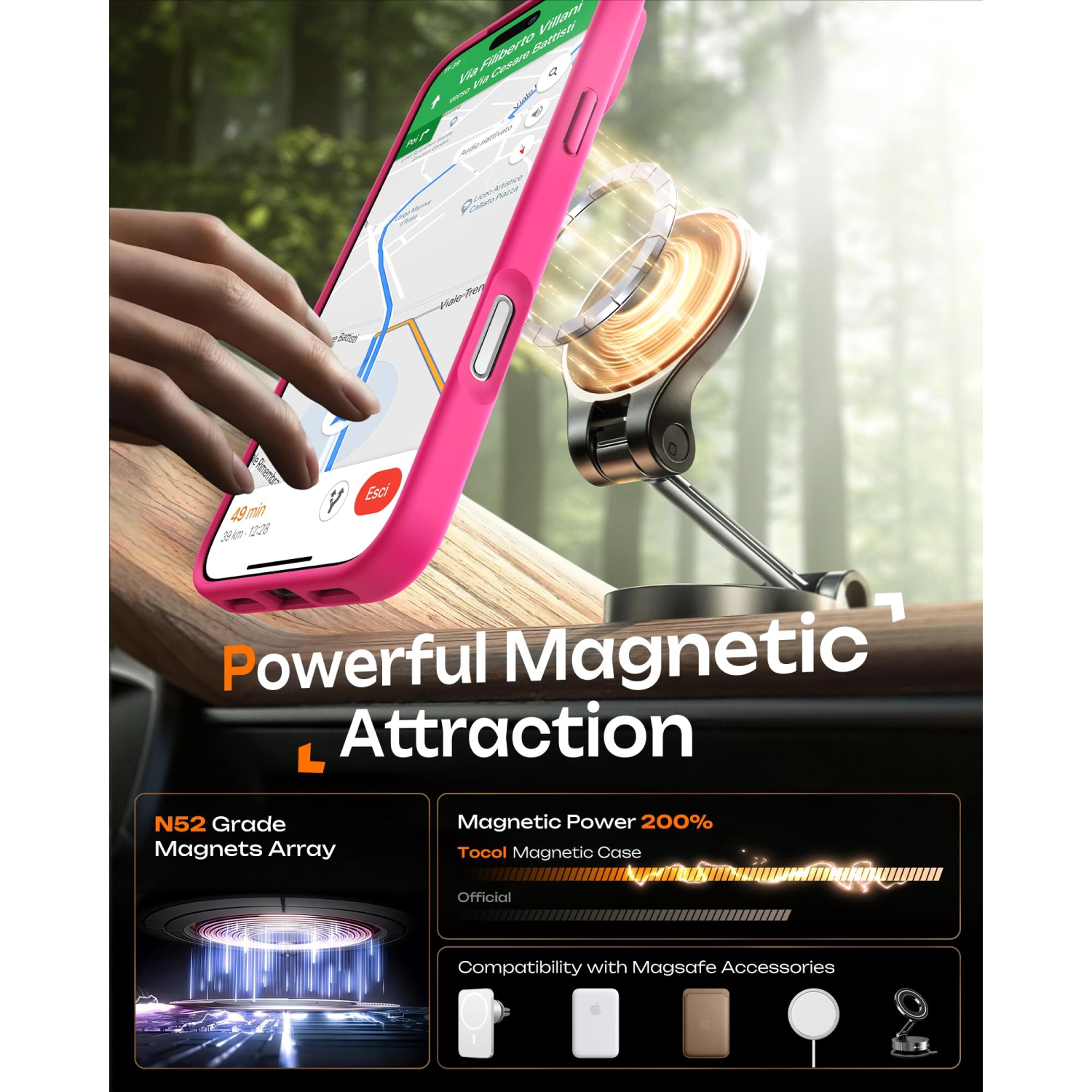 iPhone 17 Pro Case, Full Camera Protection, Built-in Magnetic Ring, Compatible with Magsafe, Drop Protection, Translucent Matte Phone Case for iPhone