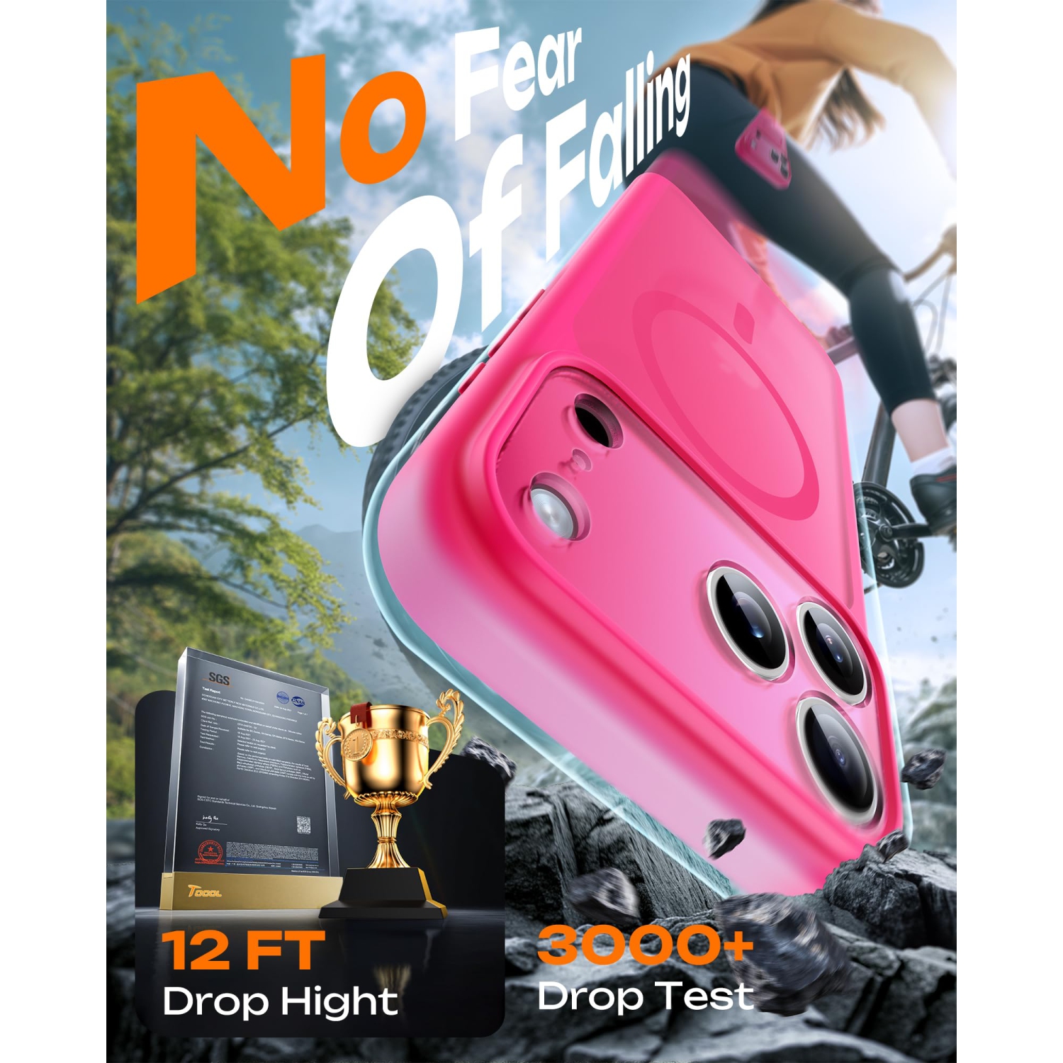 iPhone 17 Pro Case, Full Camera Protection, Built-in Magnetic Ring, Compatible with Magsafe, Drop Protection, Translucent Matte Phone Case for iPhone