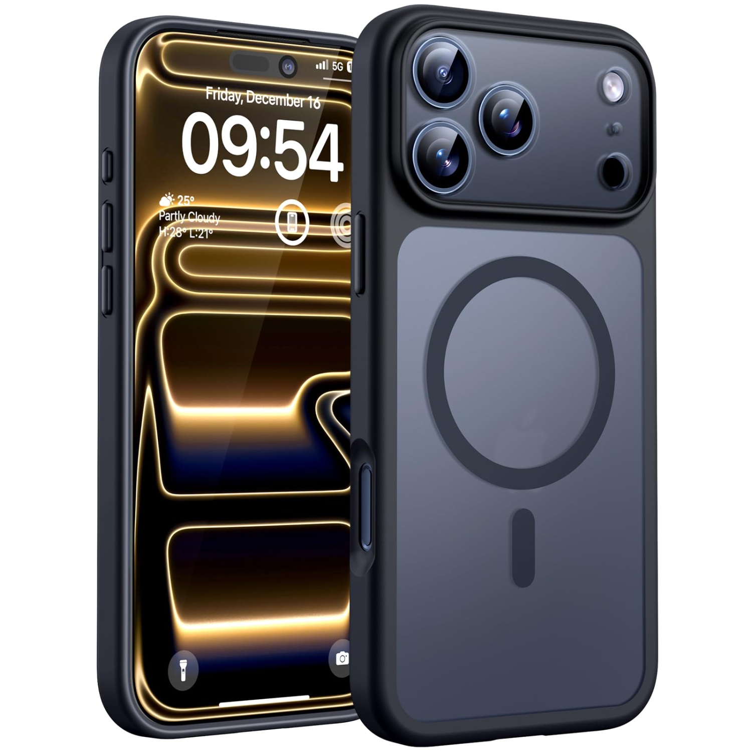 iPhone 17 Pro Case, Full Camera Protection, Built-in Magnetic Ring, Compatible with Magsafe, Drop Protection, Translucent Matte Phone Case for iPhone