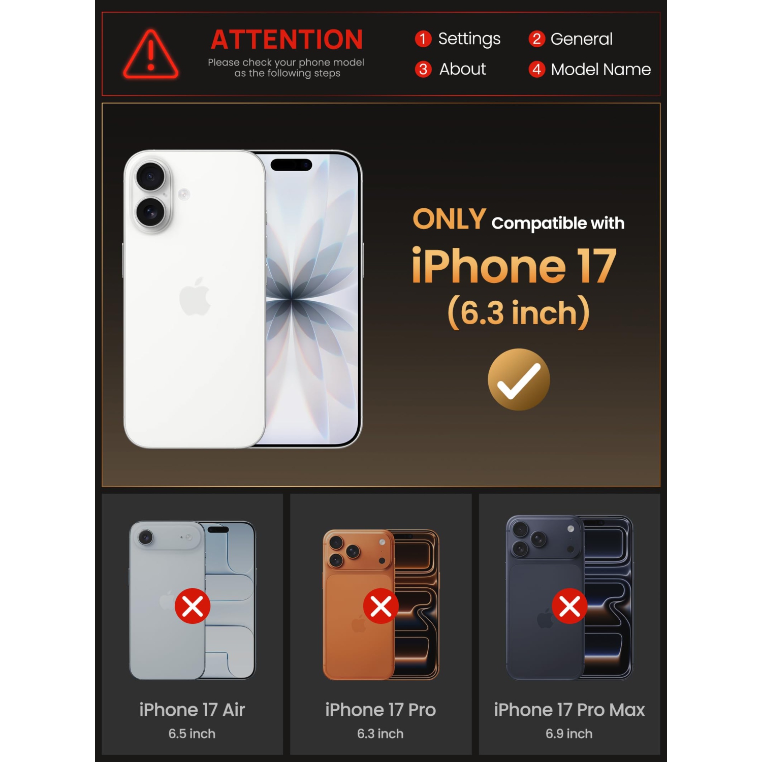 iPhone 17 Case with Card Holder RFID Blocking & Slide Camera Cover, Military Grade Drop Protection, Rugged Hard Back & Silicone Edge Wallet Phone