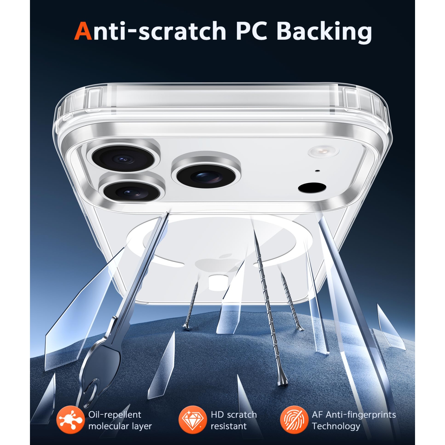 iPhone 17 Pro Case: Clear Magnetic Transparent Phone Cases with Screen Protector Slim Anti Yellowing Military Grade Drop Protection Rugged Shockproof