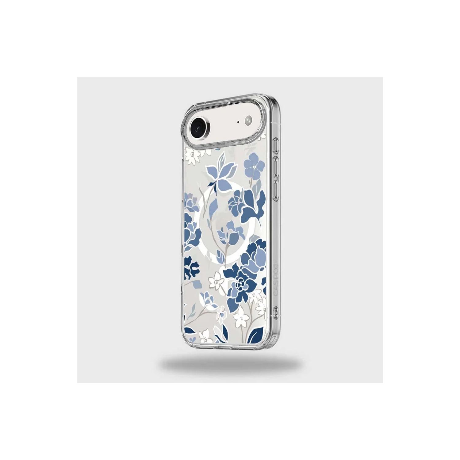 iPhone Air Blue Pattern Clear Case With MagSafe