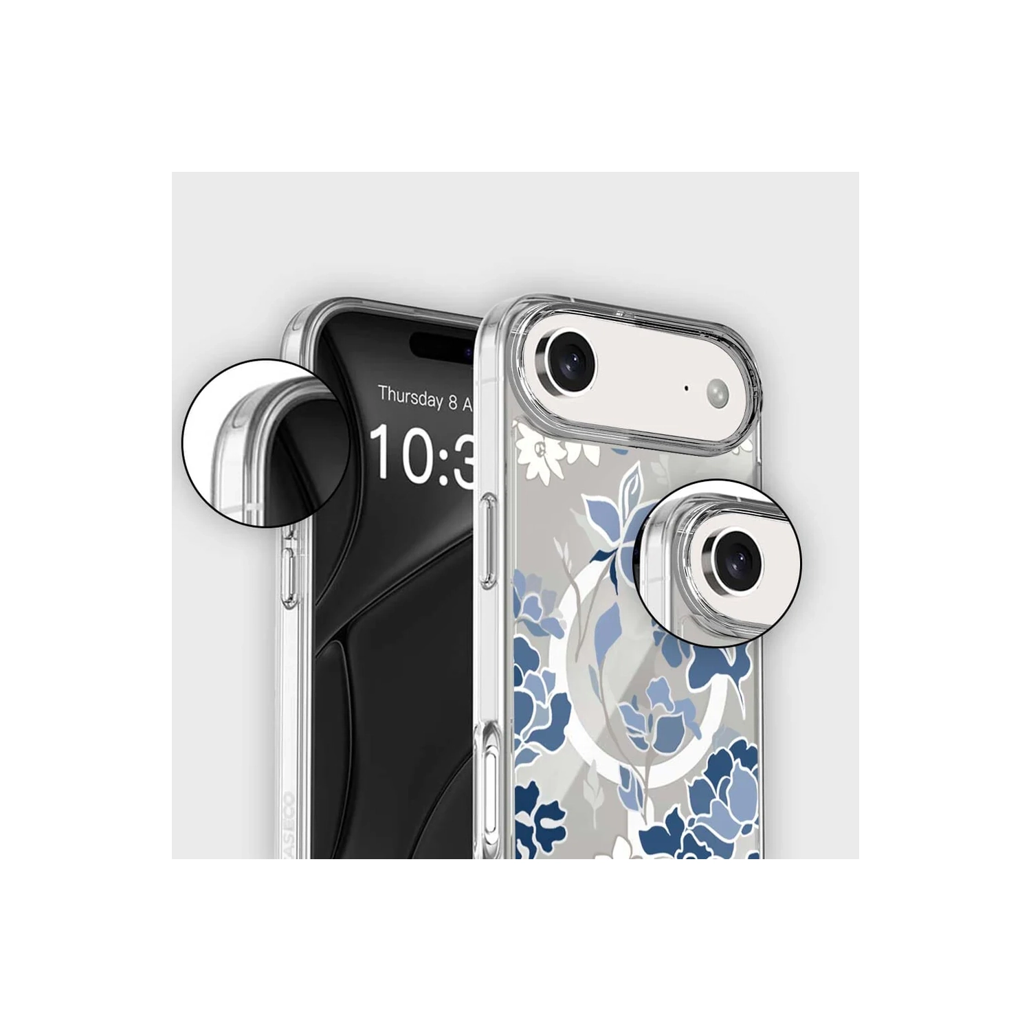 iPhone Air Blue Pattern Clear Case With MagSafe
