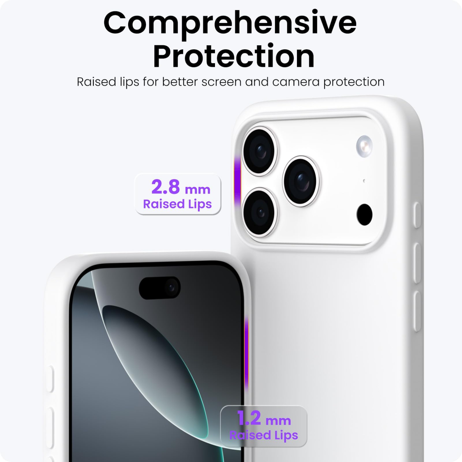 Compatible with iPhone 17 Pro Case,Slim Liquid Silicone 4 Layers Soft Gel Rubber Shockproof Protective Phone Case 6.3" with Anti-Scratch Microfiber