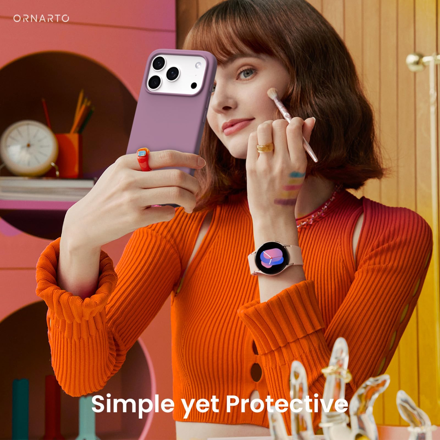 Compatible with iPhone 17 Pro Case,Slim Liquid Silicone 4 Layers Soft Gel Rubber Shockproof Protective Phone Case 6.3" with Anti-Scratch Microfiber