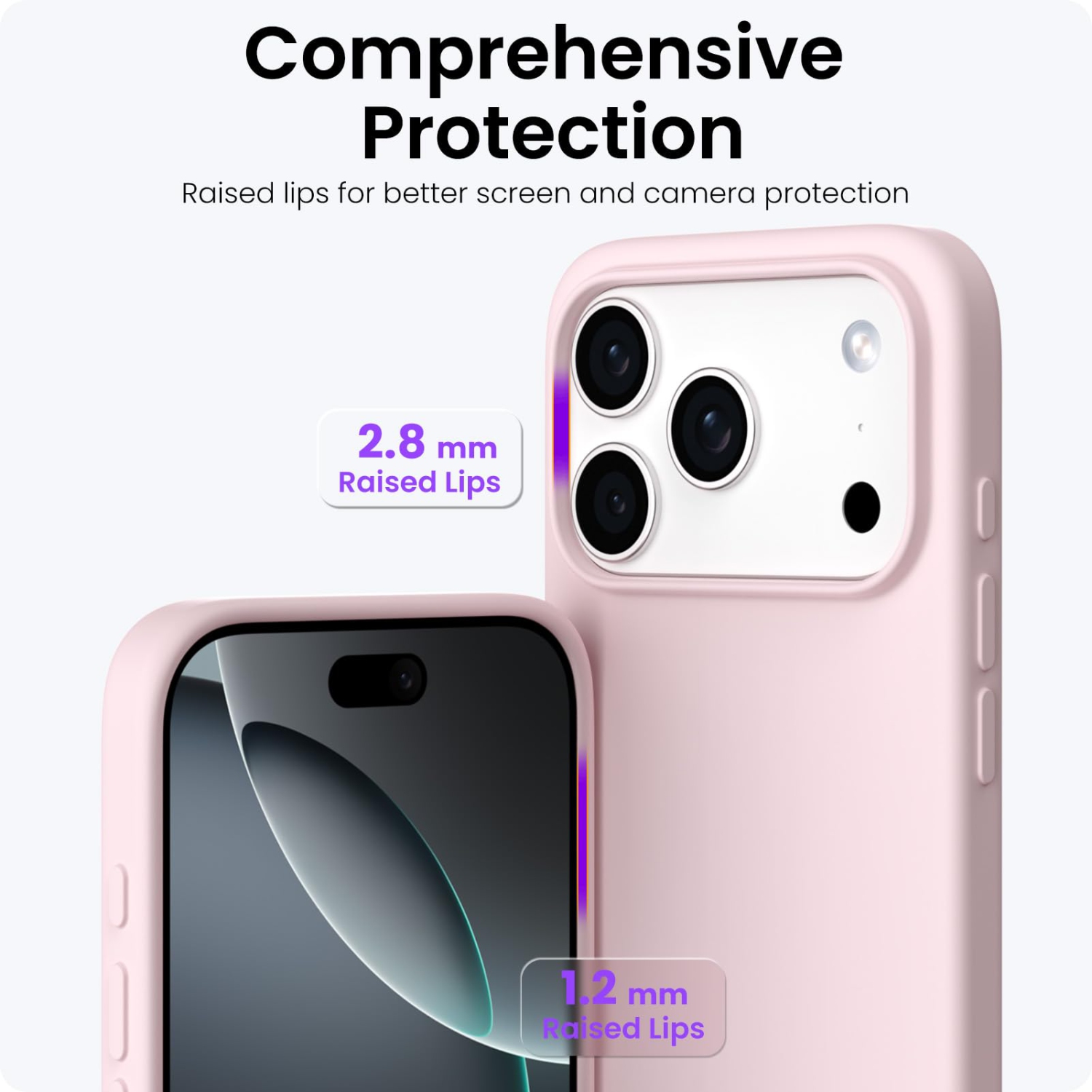 Compatible with iPhone 17 Pro Case,Slim Liquid Silicone 4 Layers Soft Gel Rubber Shockproof Protective Phone Case 6.3" with Anti-Scratch Microfiber
