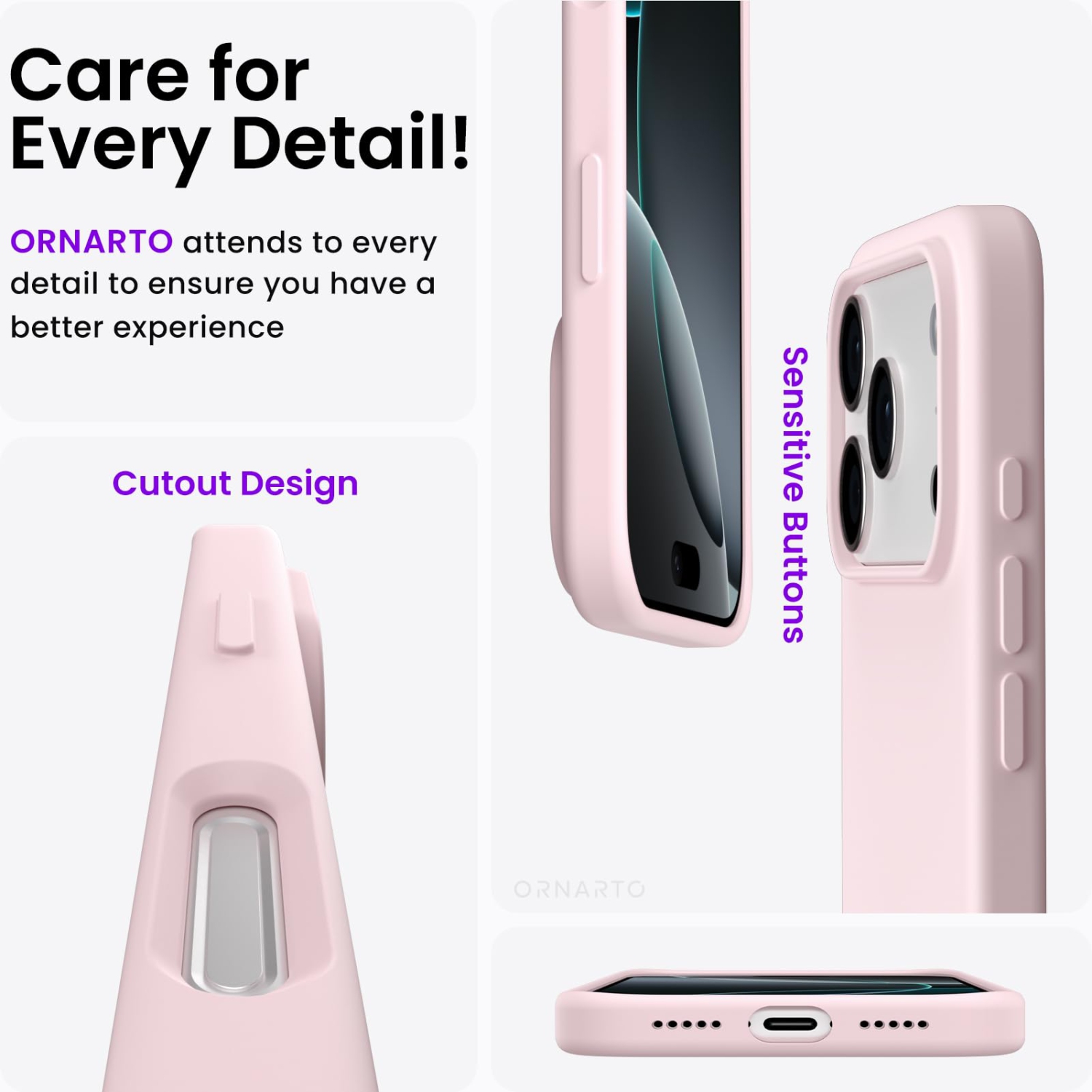 Compatible with iPhone 17 Pro Case,Slim Liquid Silicone 4 Layers Soft Gel Rubber Shockproof Protective Phone Case 6.3" with Anti-Scratch Microfiber