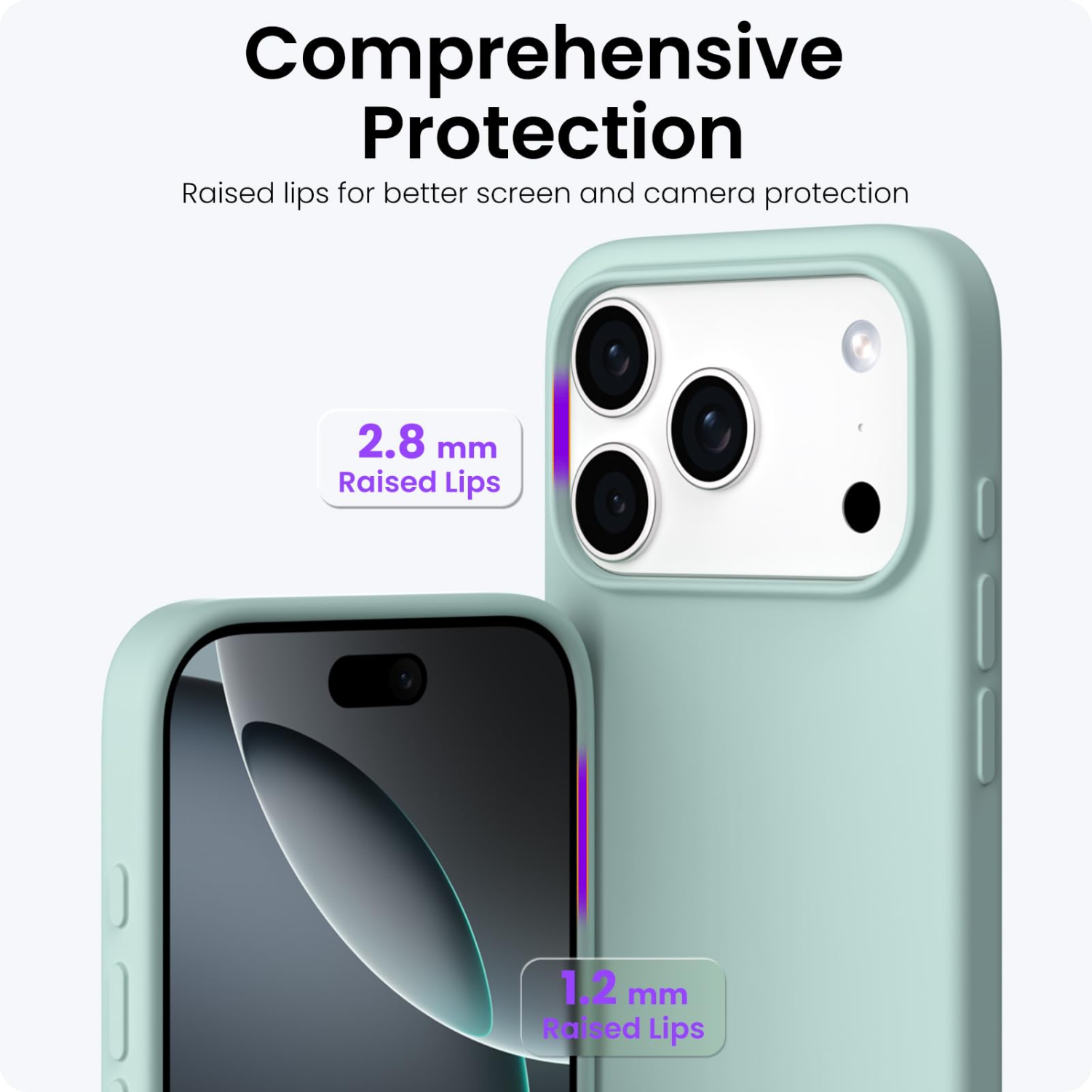 Compatible with iPhone 17 Pro Case,Slim Liquid Silicone 4 Layers Soft Gel Rubber Shockproof Protective Phone Case 6.3" with Anti-Scratch Microfiber