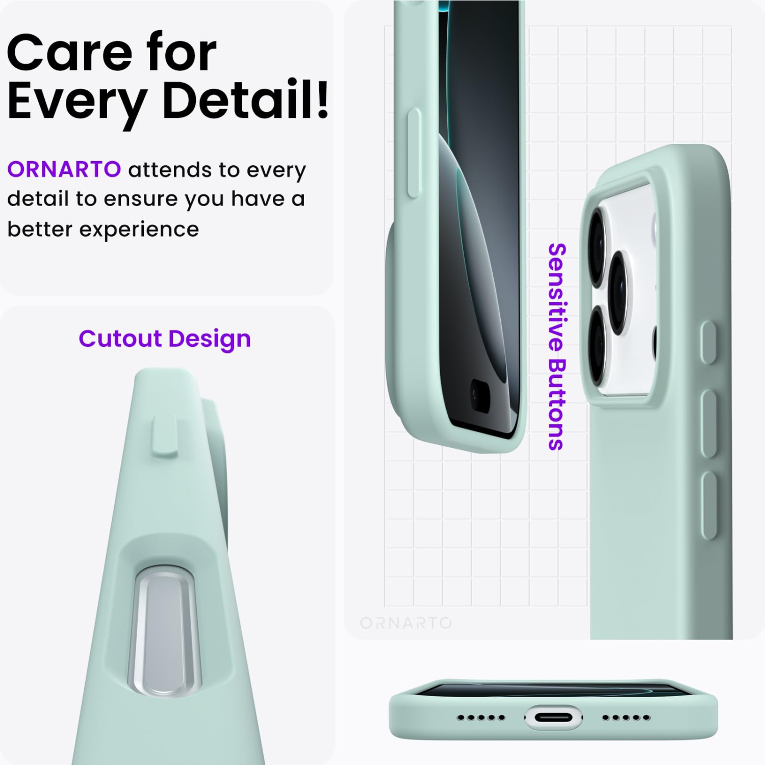 Compatible with iPhone 17 Pro Case,Slim Liquid Silicone 4 Layers Soft Gel Rubber Shockproof Protective Phone Case 6.3" with Anti-Scratch Microfiber