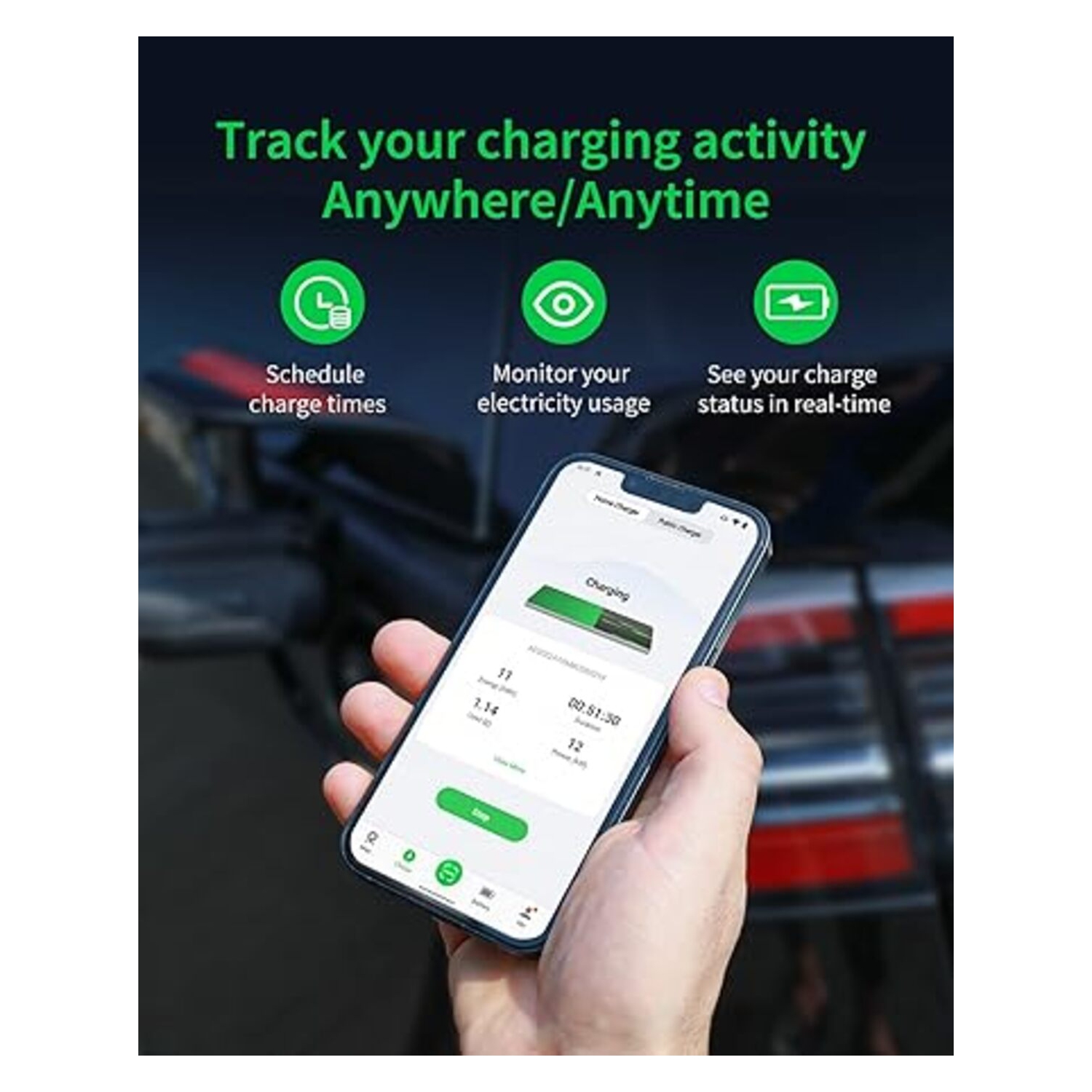 Autel Home Smart Electric Vehicle Charger up to 50Amp, 240V, Indoor/Outdoor Car Charging Station with Level 2, Wi-Fi and Bluetooth Enabled EVSE,