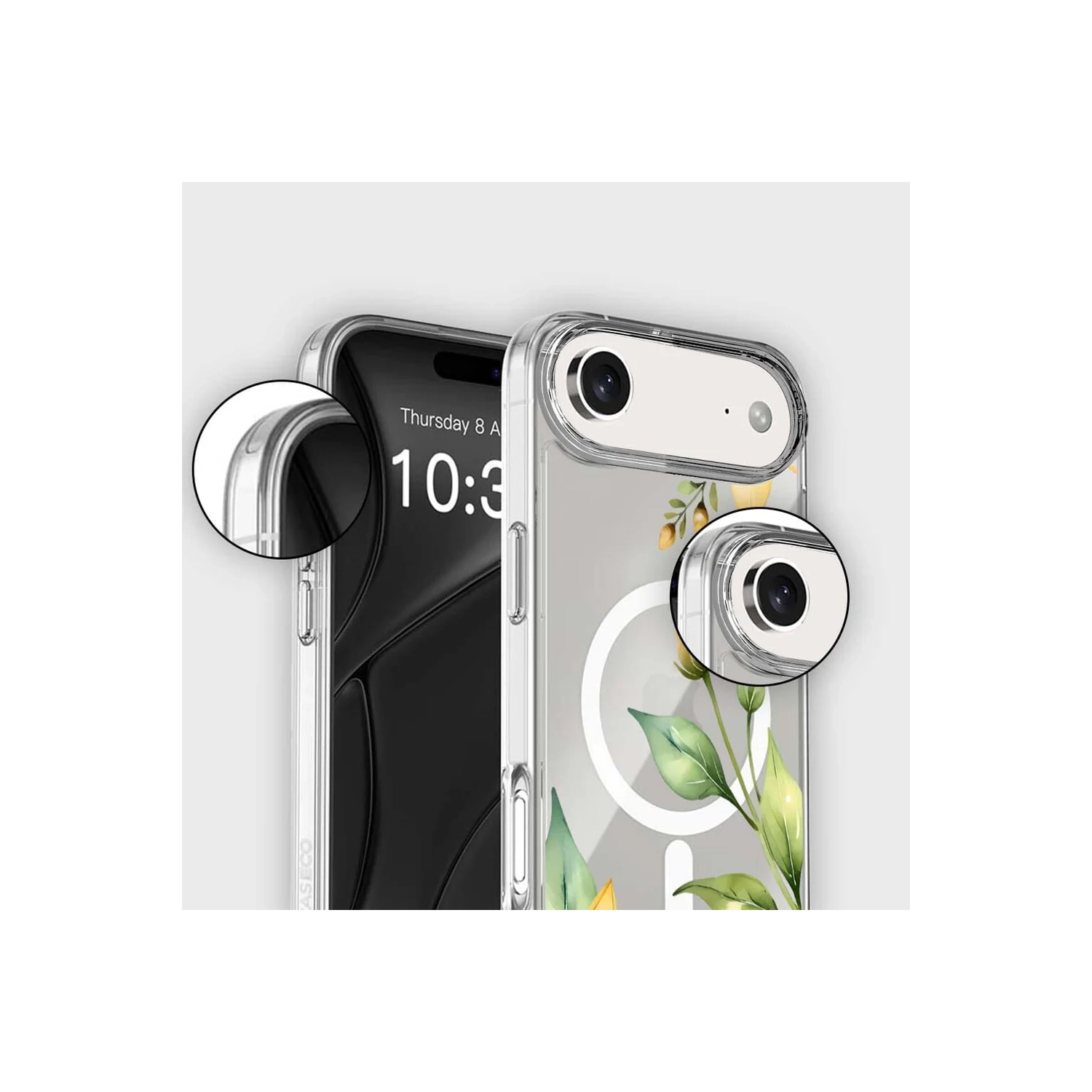 MagSafe iPhone Air Yellow Wildflower Clear Case