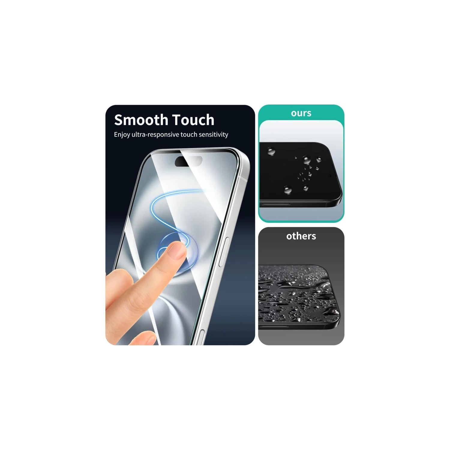 Paquet de 3 protecteurs d'écran en verre trempé pour iPhone 17