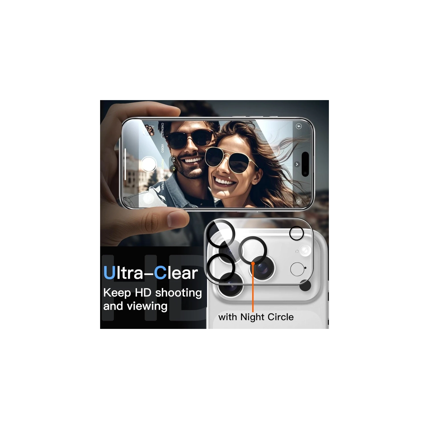 Étui transparent 5-en-1 pour iPhone 17 Pro avec 2 protecteurs d'écran en verre trempé et paquet de 2 protecteurs de lentille de caméra, pare-chocs