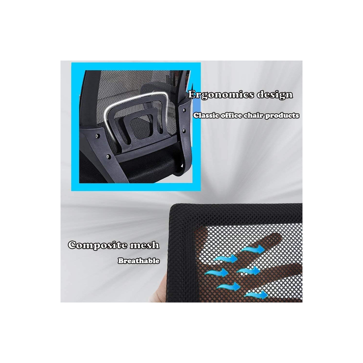 Safdie & co Homes, Office Chair Ergonomic Desk Chair , steel Chrome Base Mesh Computer Chair Lumbar Support Modern Executive Adjustable, Rolling