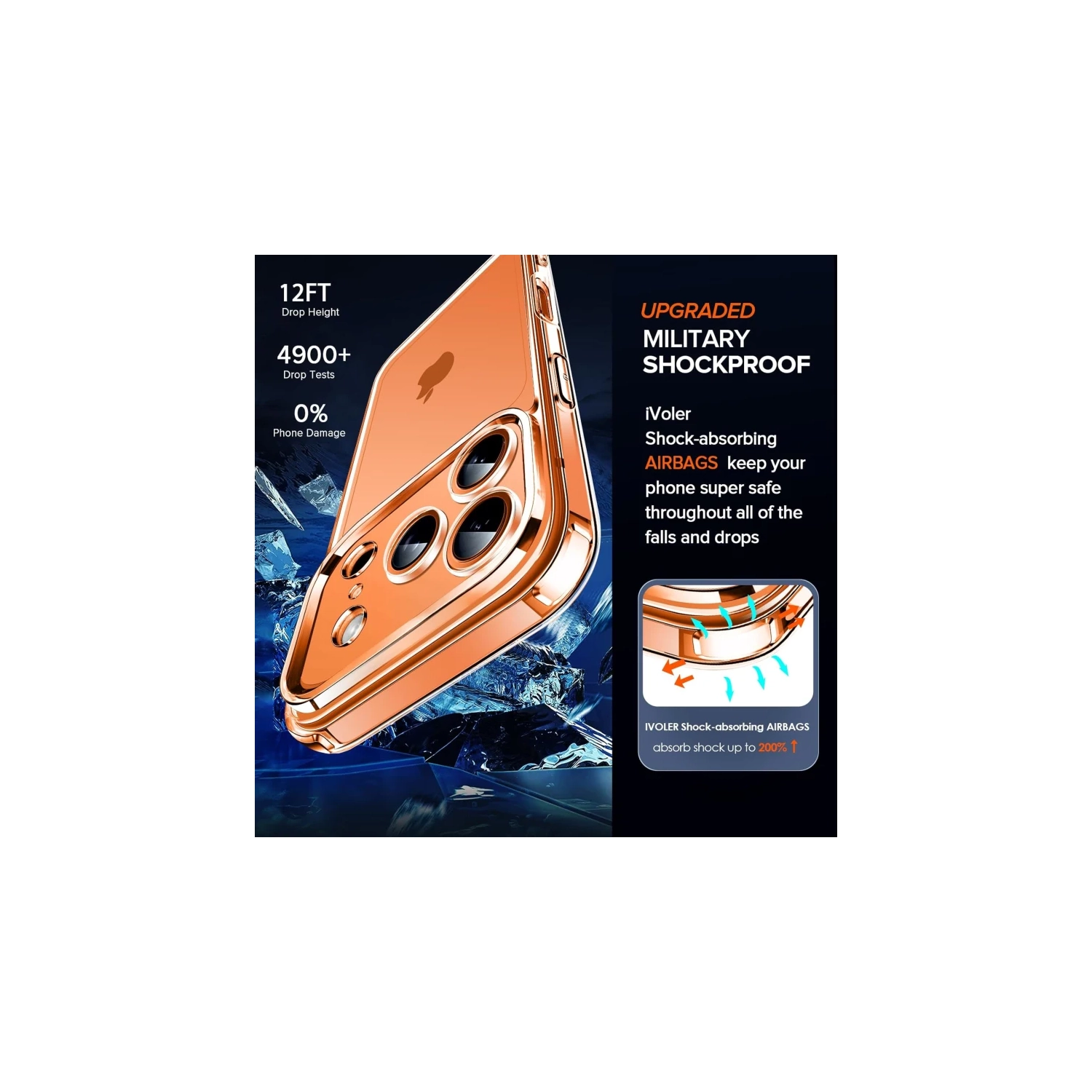 3-in-1 Clear Case for iPhone 17 Pro Max with 2-Pack Tempered Glass Screen Protectors – Military Grade Drop Protection, Hard Back, Slim Shockproof &