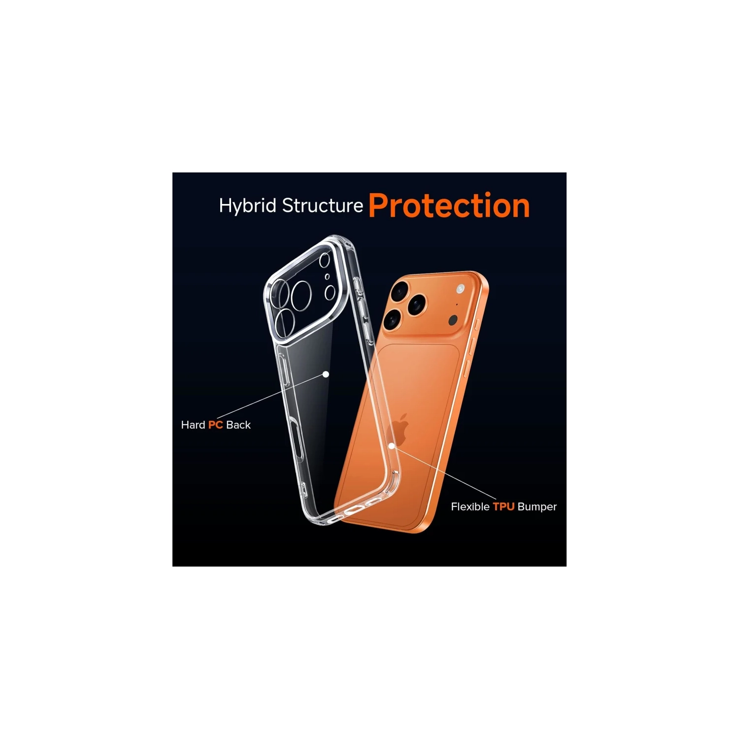 3-in-1 Clear Case for iPhone 17 Pro Max with 2-Pack Tempered Glass Screen Protectors – Military Grade Drop Protection, Hard Back, Slim Shockproof &