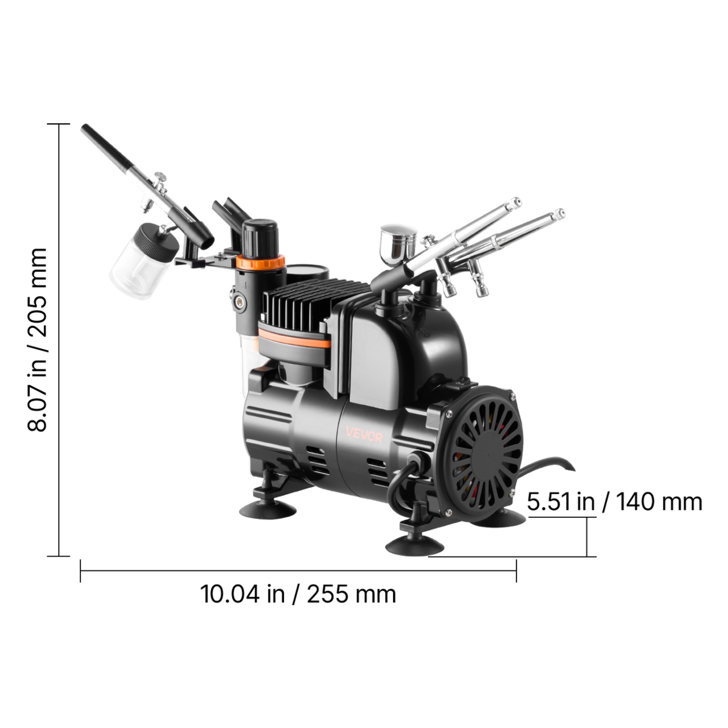 Airbrush Kit, 1/6 HP, 3 Tips,Air Brush Kit with Air Compressor, 3 Dual-Action Professional Airbrushes