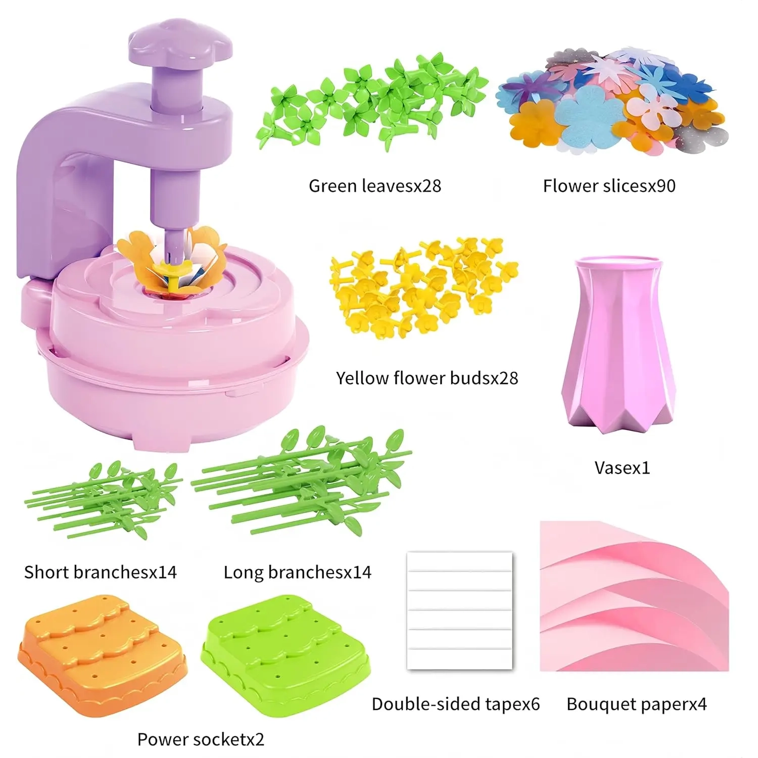 Flower Bouquets Toys, DIY Craft Kits Toys for Kids - Build Your Flower Bouquet, Arts & Crafts for 4 5 6 7 8 Year Toddler Girl, Educational Activity