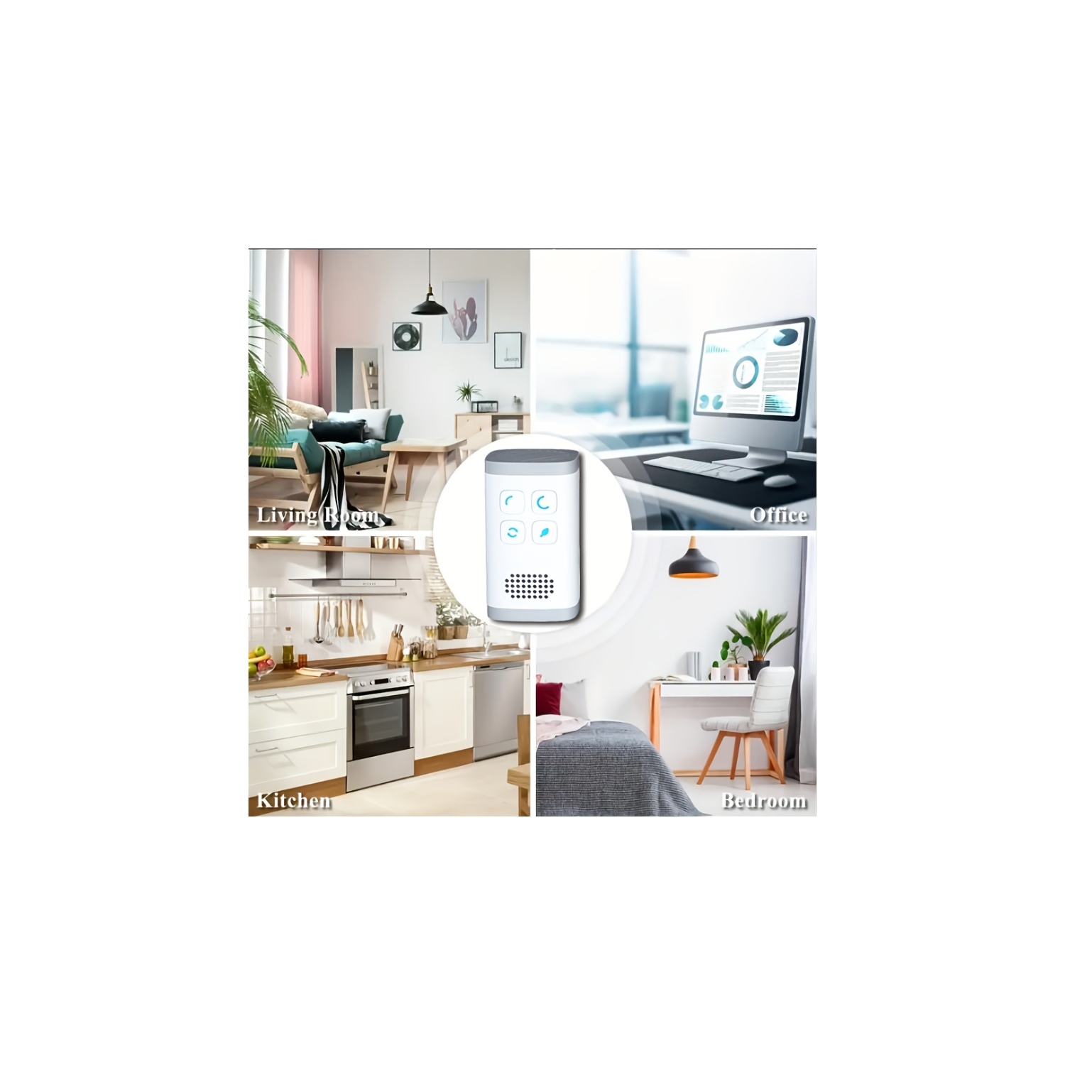 Purificateur d'air 2-en-1 Mini Ozone & Ionic, purificateur d'air enfichable pour le bureau de la chambre à coucher