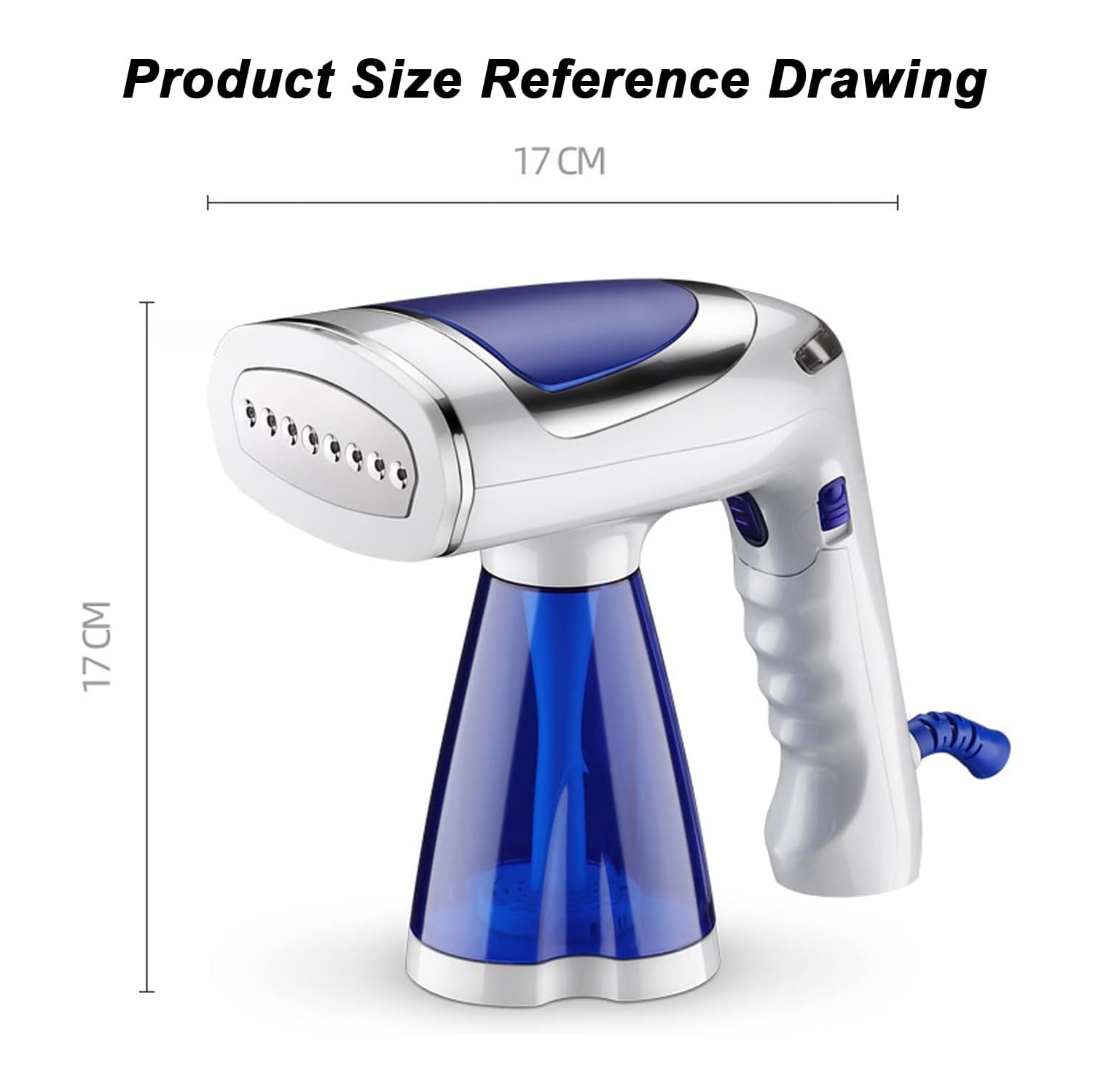 Handheld folding garment steamer 1600W high-power steam iron with three temperature settings for garment ironing/flat ironing/clip ironing, suitable