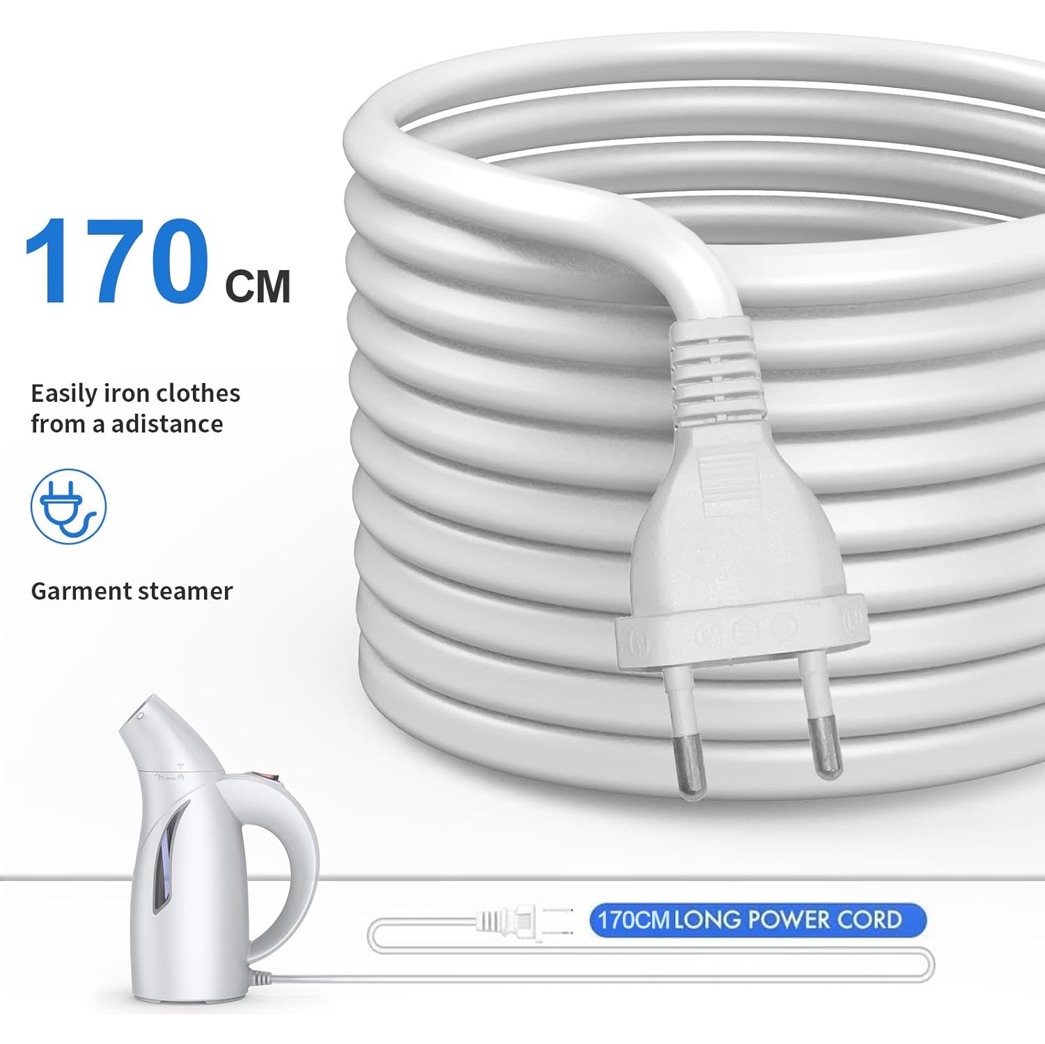 Défroisseur à vapeur portatif avec vapeur 700&nbsp;W haute puissance et capacité 240&nbsp;ml pour 15 minutes de repassage continu et cordon de 9,2 pi