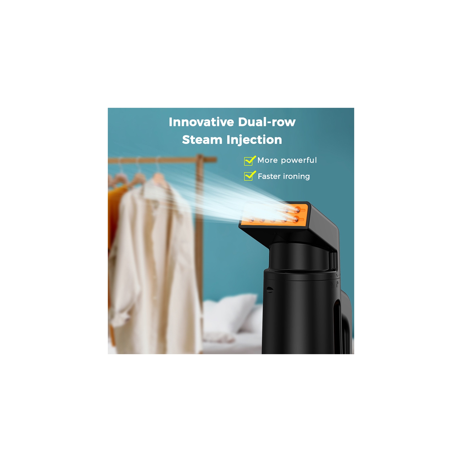 Défroisseur à vapeur portatif, vapeur sèche/humide 700&nbsp;W, réservoir d'eau 180&nbsp;ml, deux évents de vapeur, repassage puissant Convient à