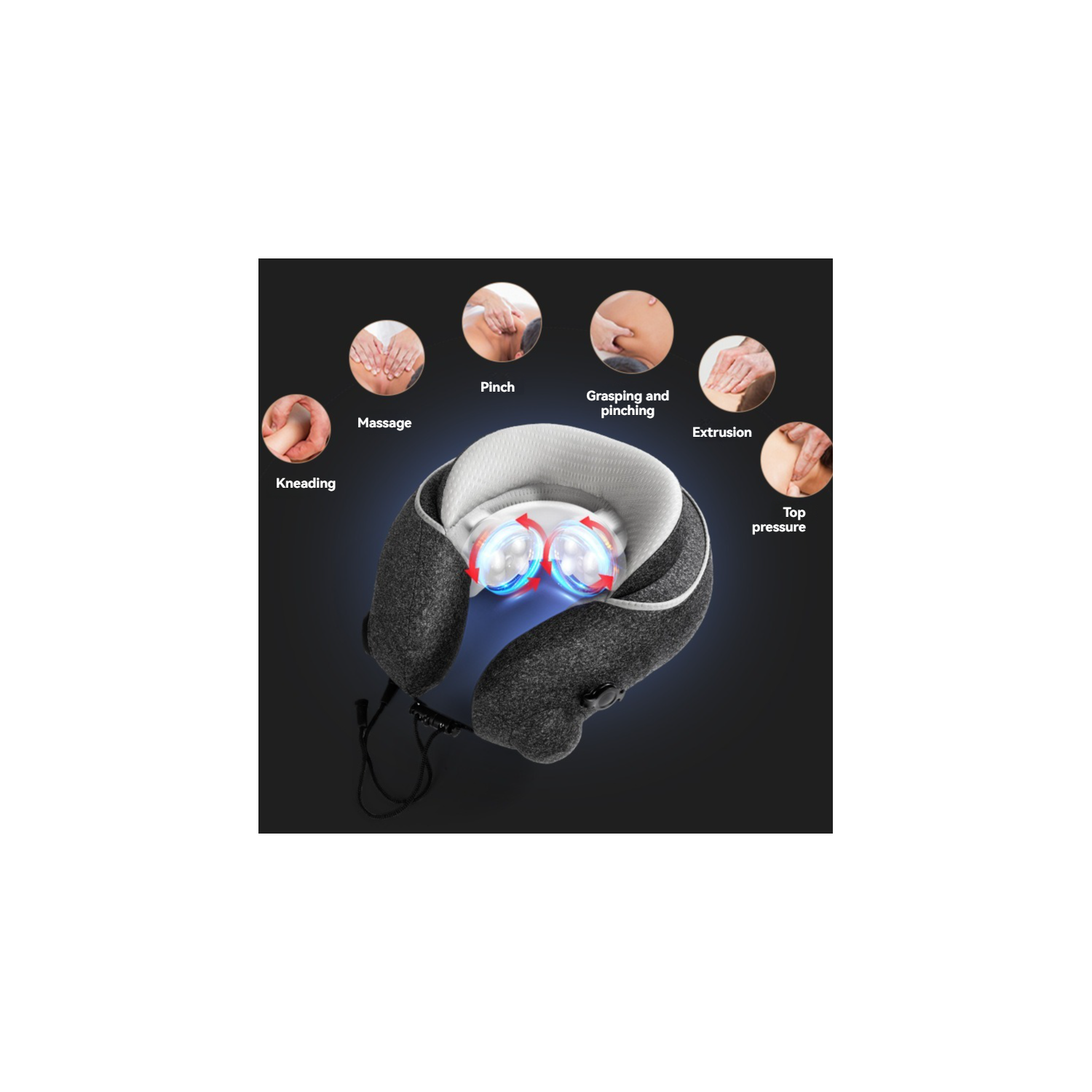 Home smart shoulder and neck massager, hot compress vibration + simulated human finger kneading, relieves work fatigue, suitable for home and office