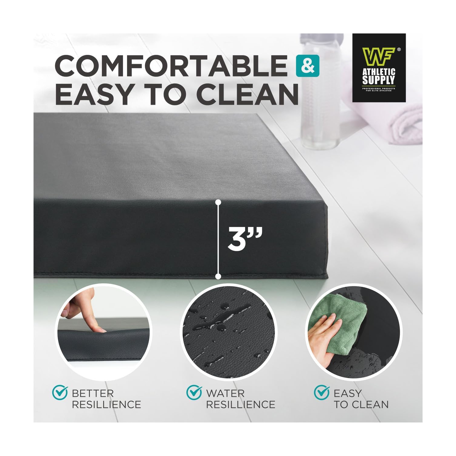 Tapis d'exercice pliable de 10 x 4 pi 4 avec poignées de transport de CAPHAUS