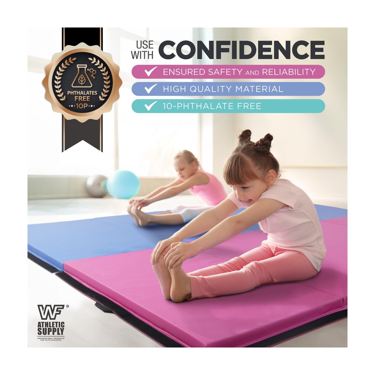 Tapis d'exercice pliable de 10 x 4 pi 4 avec poignées de transport de CAPHAUS