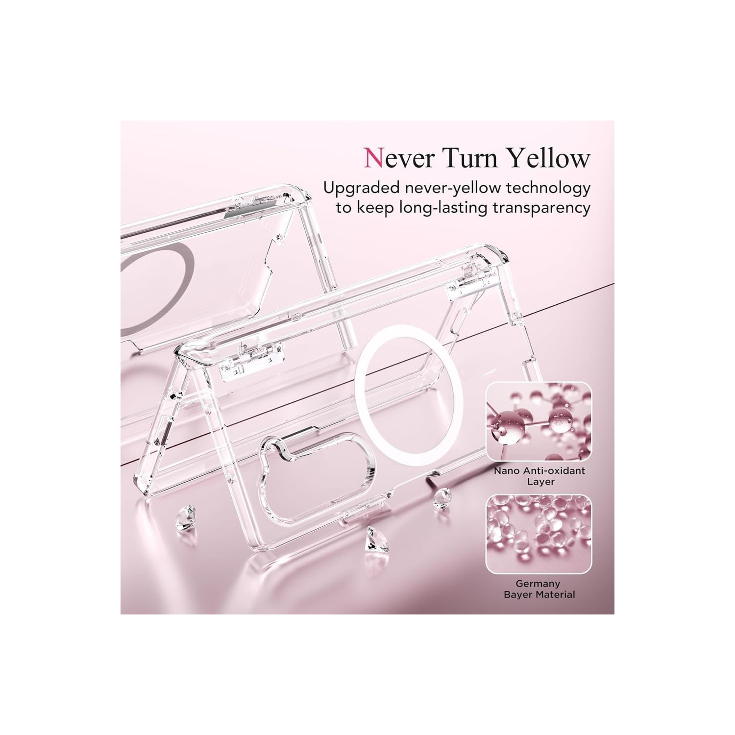 [CS] Hybrid Magnetic Wireless Charging MagSafe Case Back Cover for Samsung Galaxy Z Fold 7, Clear