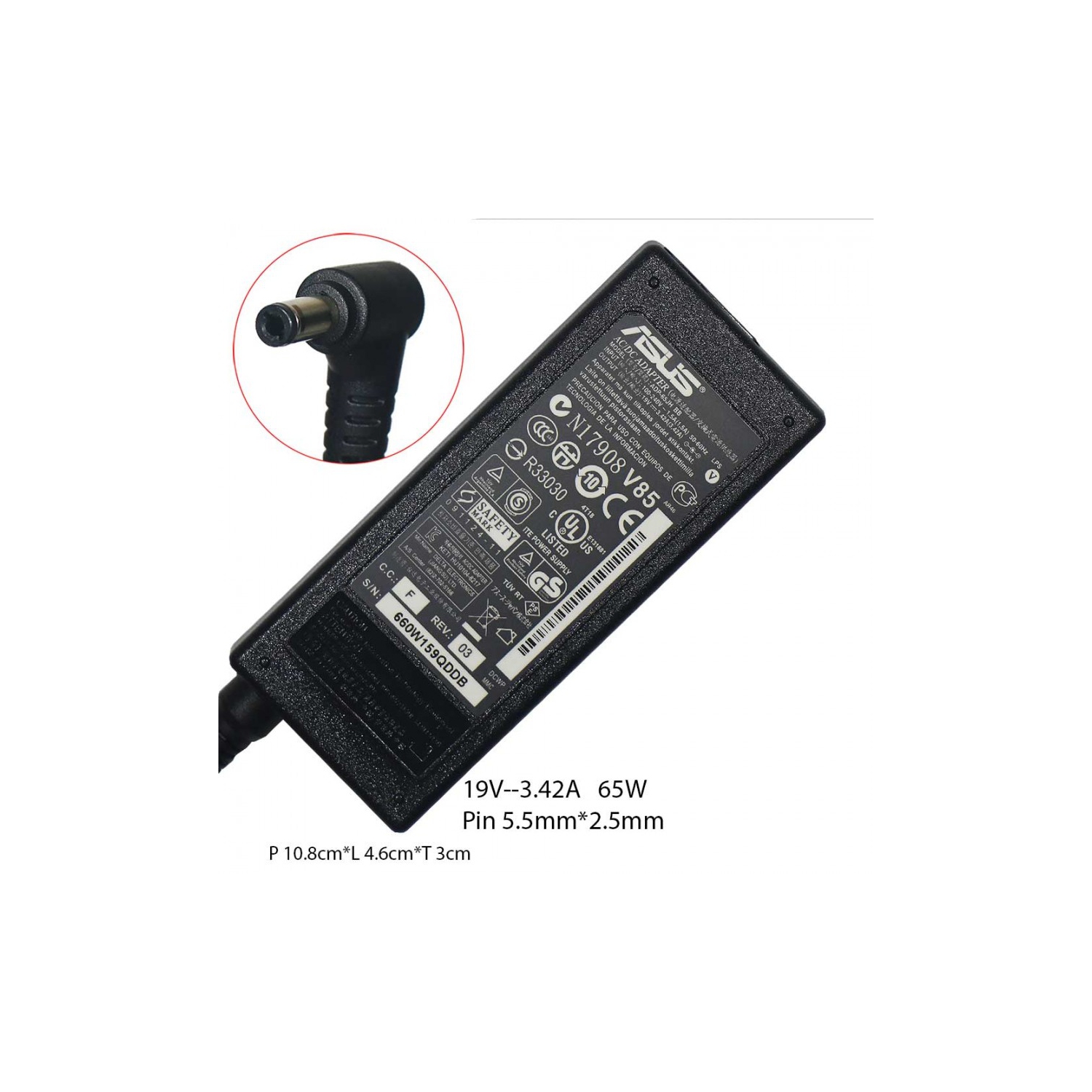 Chargeur Alimentation 65W 19V 3.42A Pour ASUS X502C - Marque XEOPART - Neuf