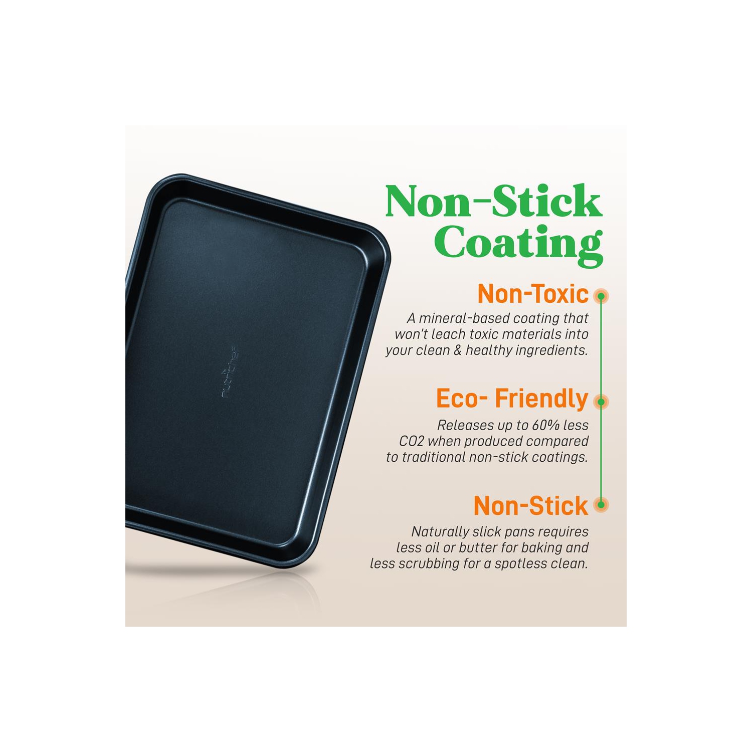 Plaque à biscuits antiadhésive de NutriChef - 2 pièces Plateaux de cuisson antiadhésifs Professional Quality Kitchen Cooking, bleu diamant