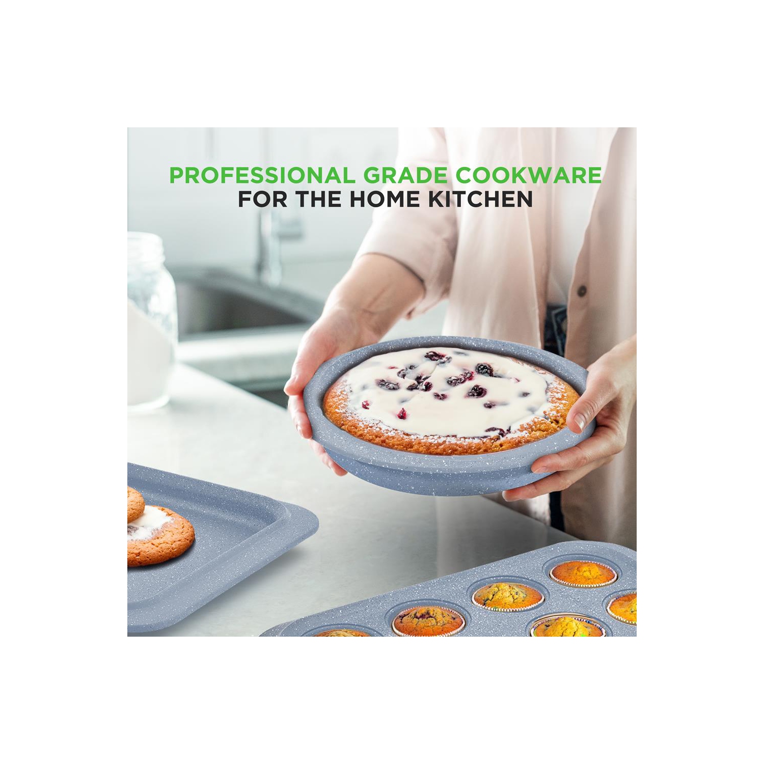 Nutrichef 22-Piece Induction Cookware and Bakeware Set Professional Home Kitchen Collection with Multi-Sized Pots, Pans, Non Stick and Heat-Resistant